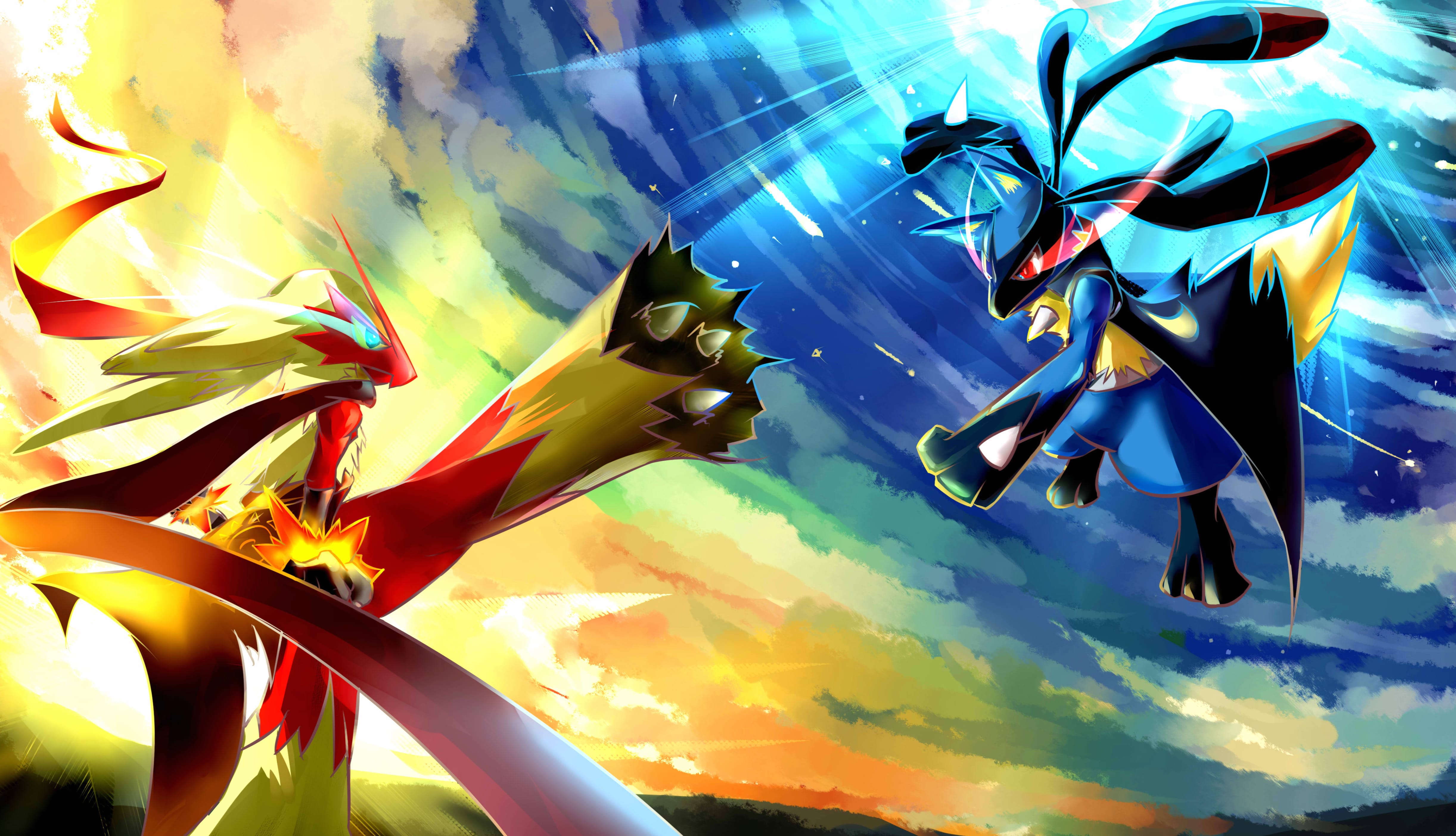 Blaziken vs Lucario HD Pokémon Wallpaper wallpapers HD quality