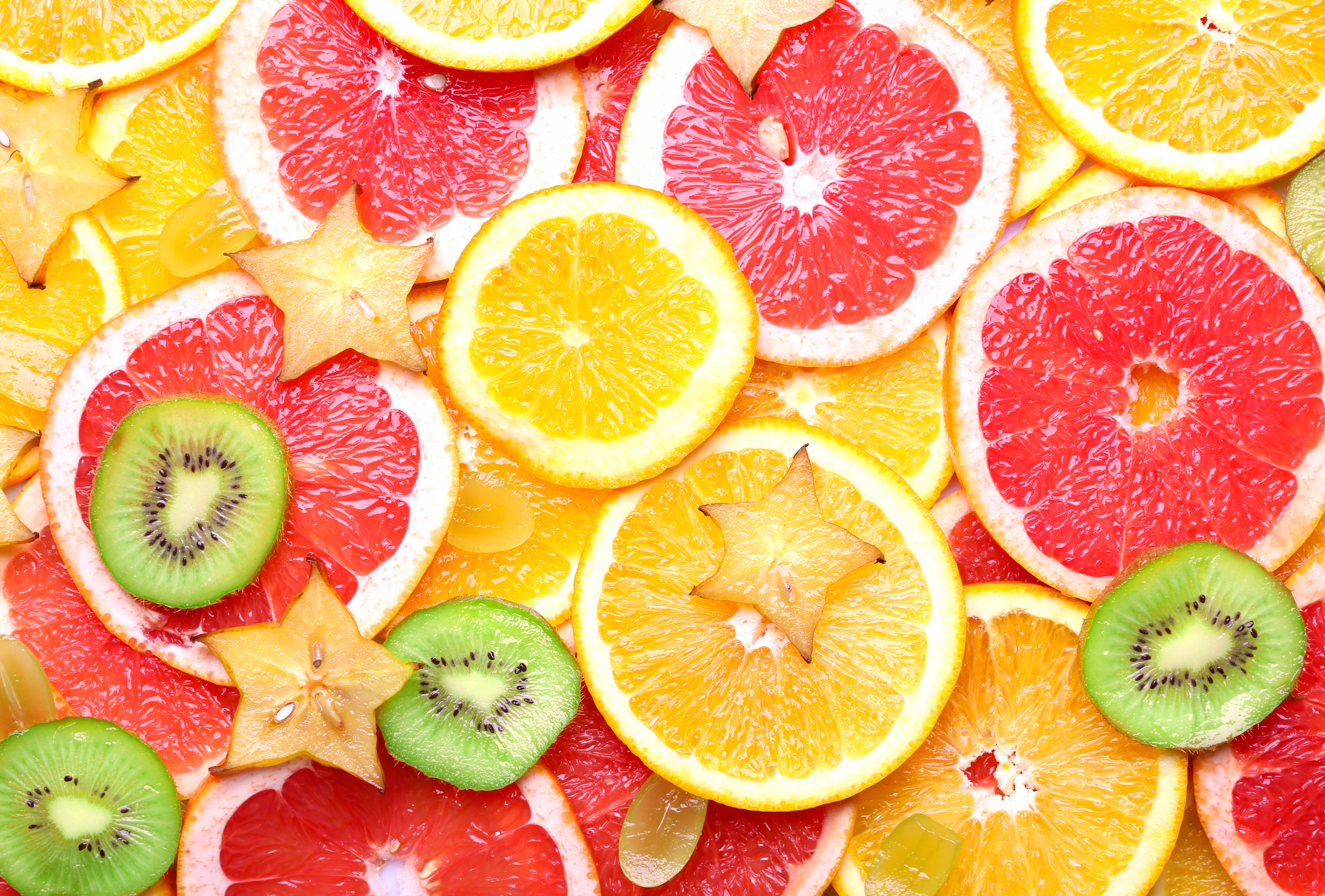 Blood Orange Star Fruit Orange (Fruit) Kiwi Food Fruit at 640 x 960 iPhone 4 size wallpapers HD quality