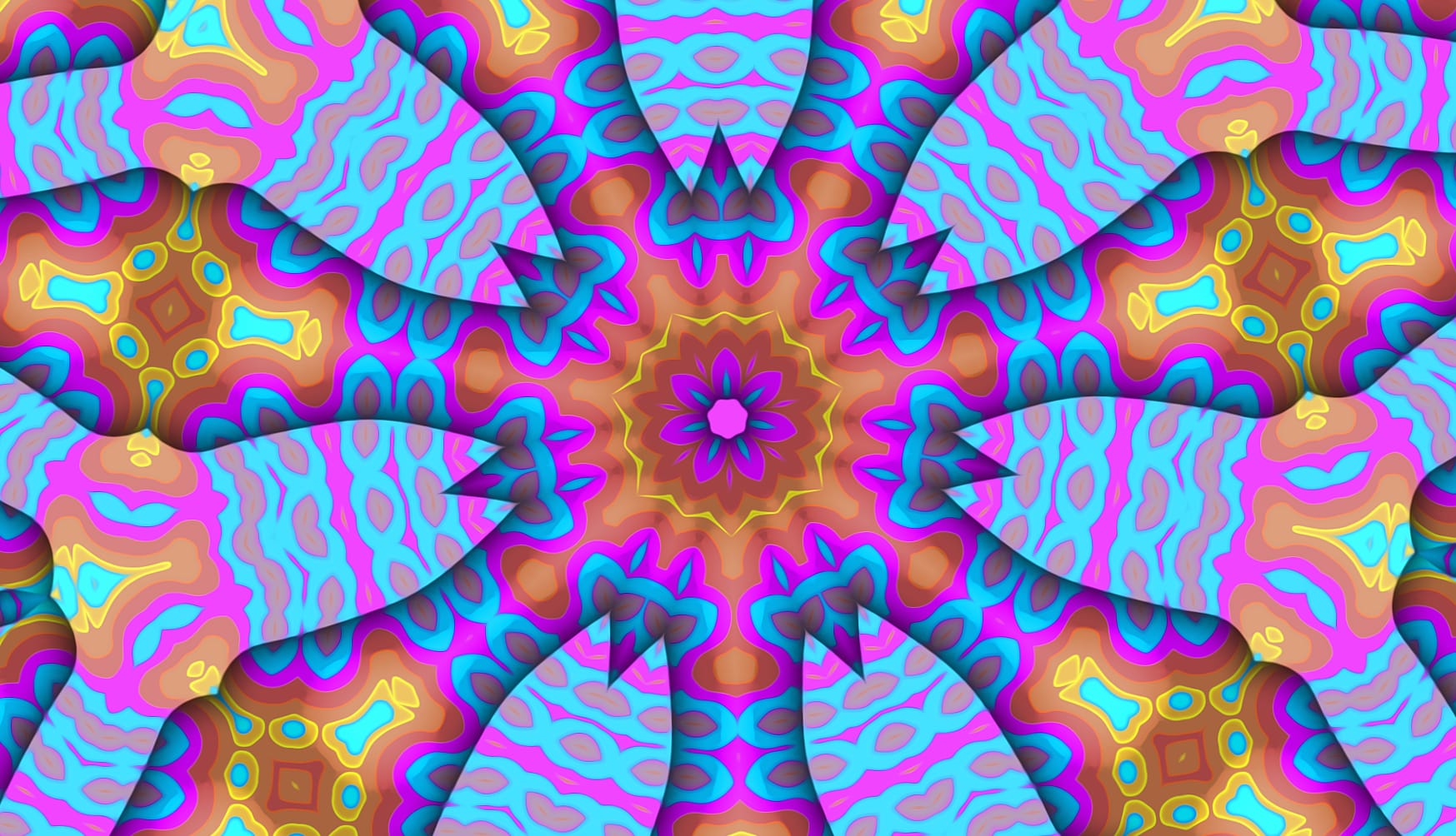 Blue and Pink 3D Kaleidoscope wallpapers HD quality