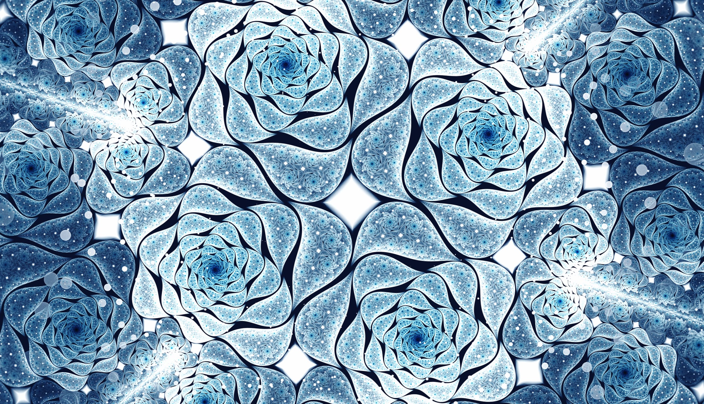 Blue Fractal Flower Pattern wallpapers HD quality