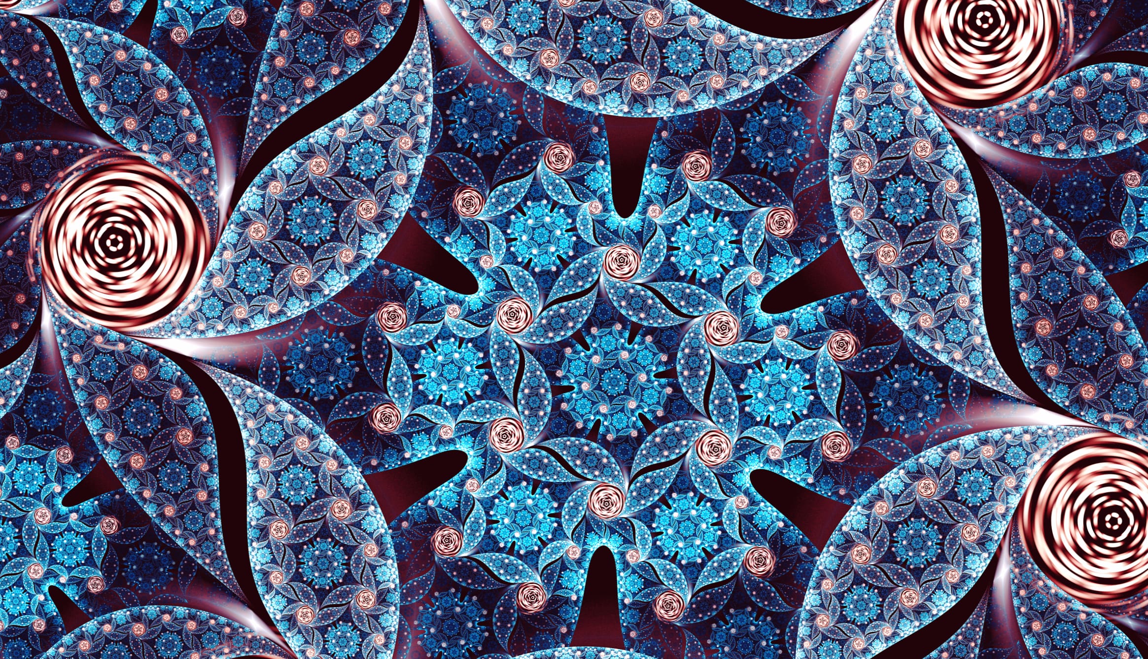 Blue Pattern Flower Abstract Fractal wallpapers HD quality