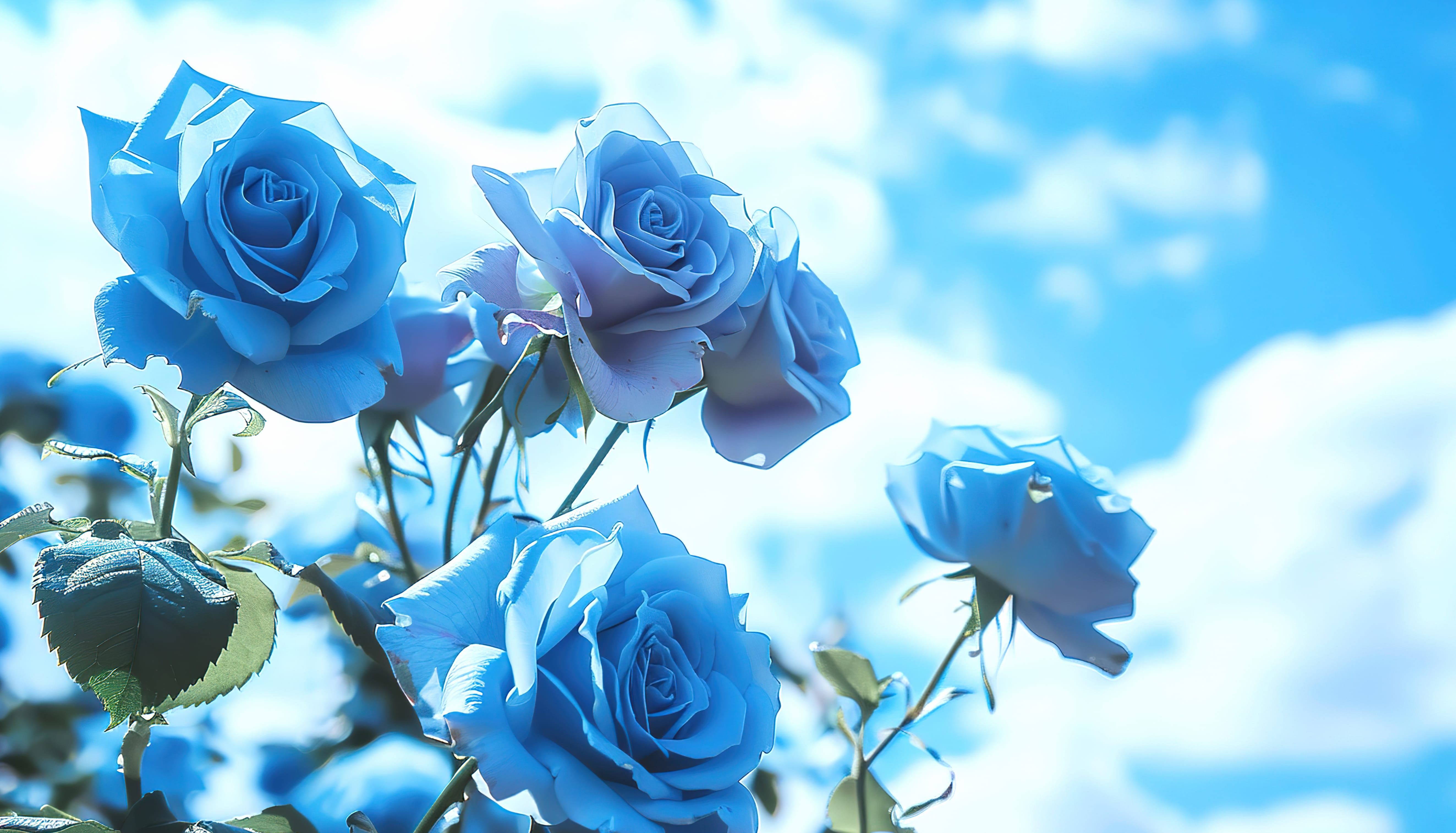 Blue roses under a blue sky 05 wallpapers HD quality