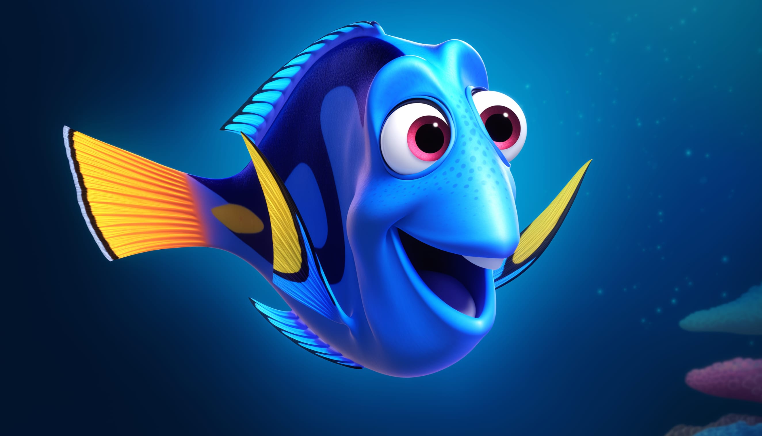 Blue Tang Fish Cartoon wallpapers HD quality