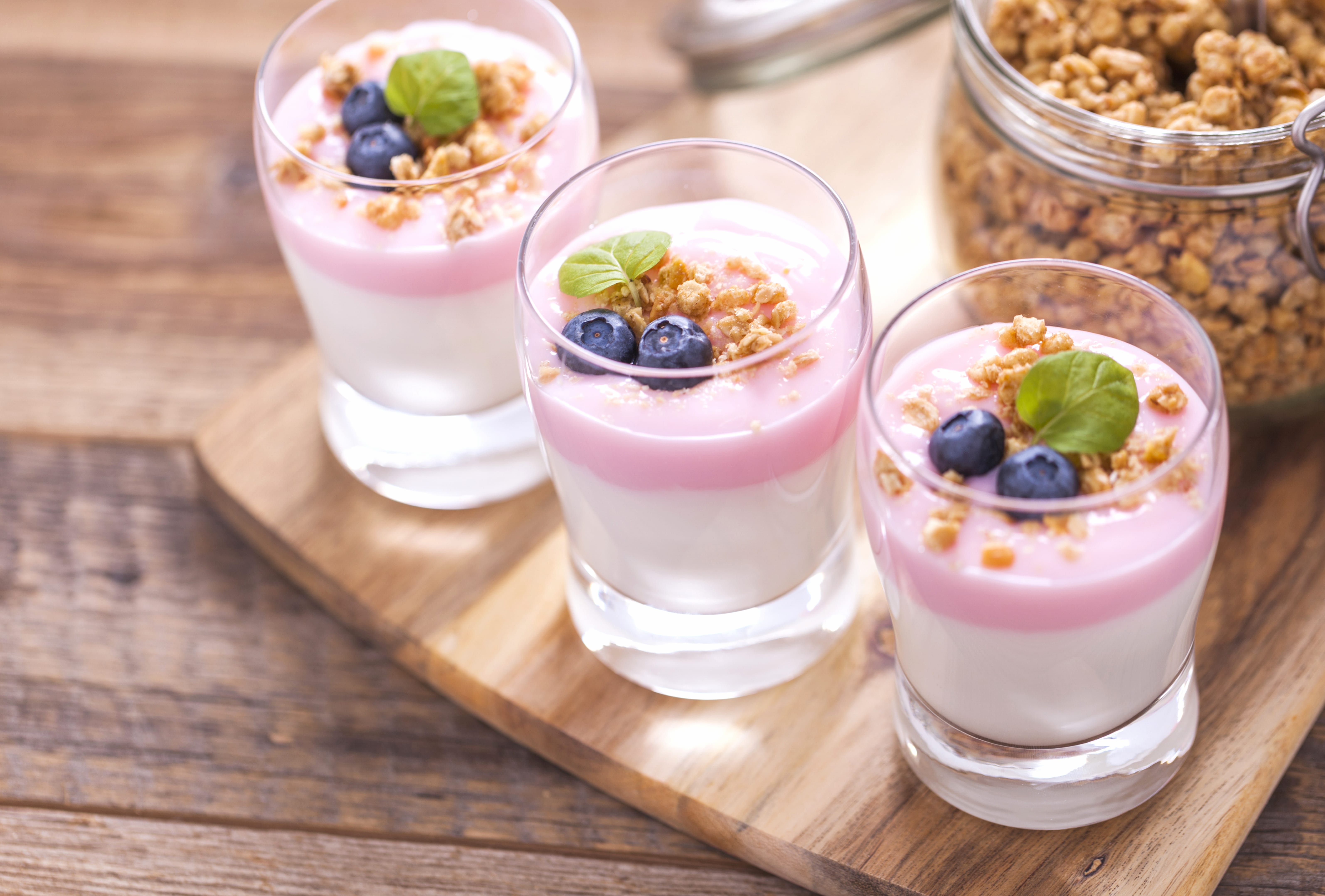 Blueberry Muesli Dessert Food Yogurt wallpapers HD quality