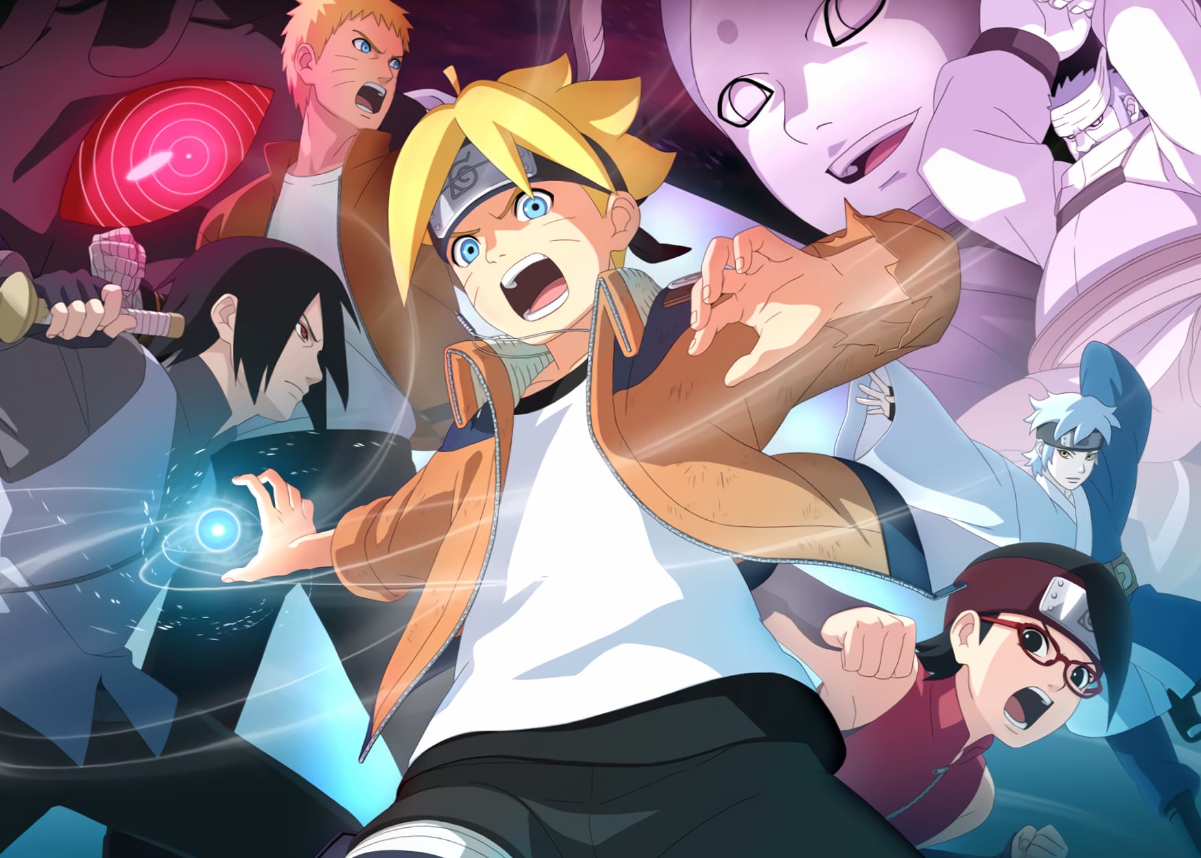 Boruto Anime with Iconic Characters at 1280 x 720 HD size wallpapers HD quality