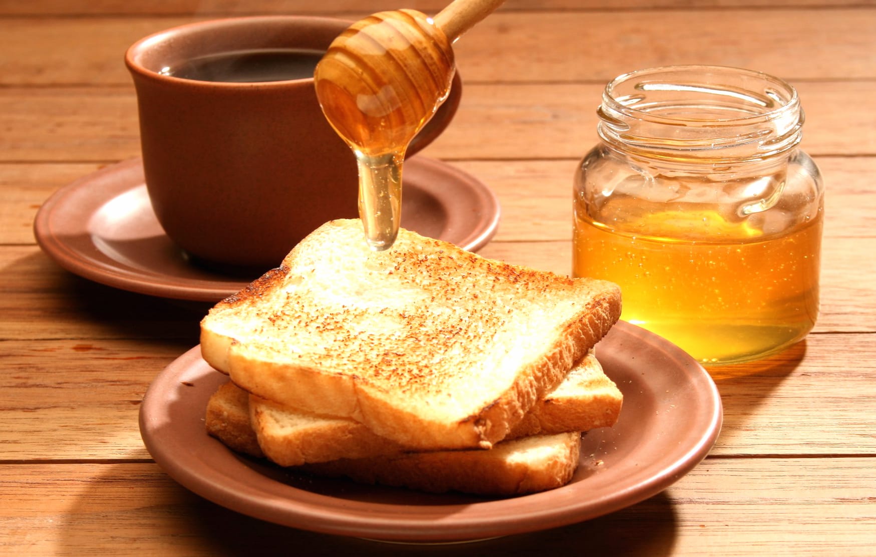 Breakfast Bread Food Honey wallpapers HD quality