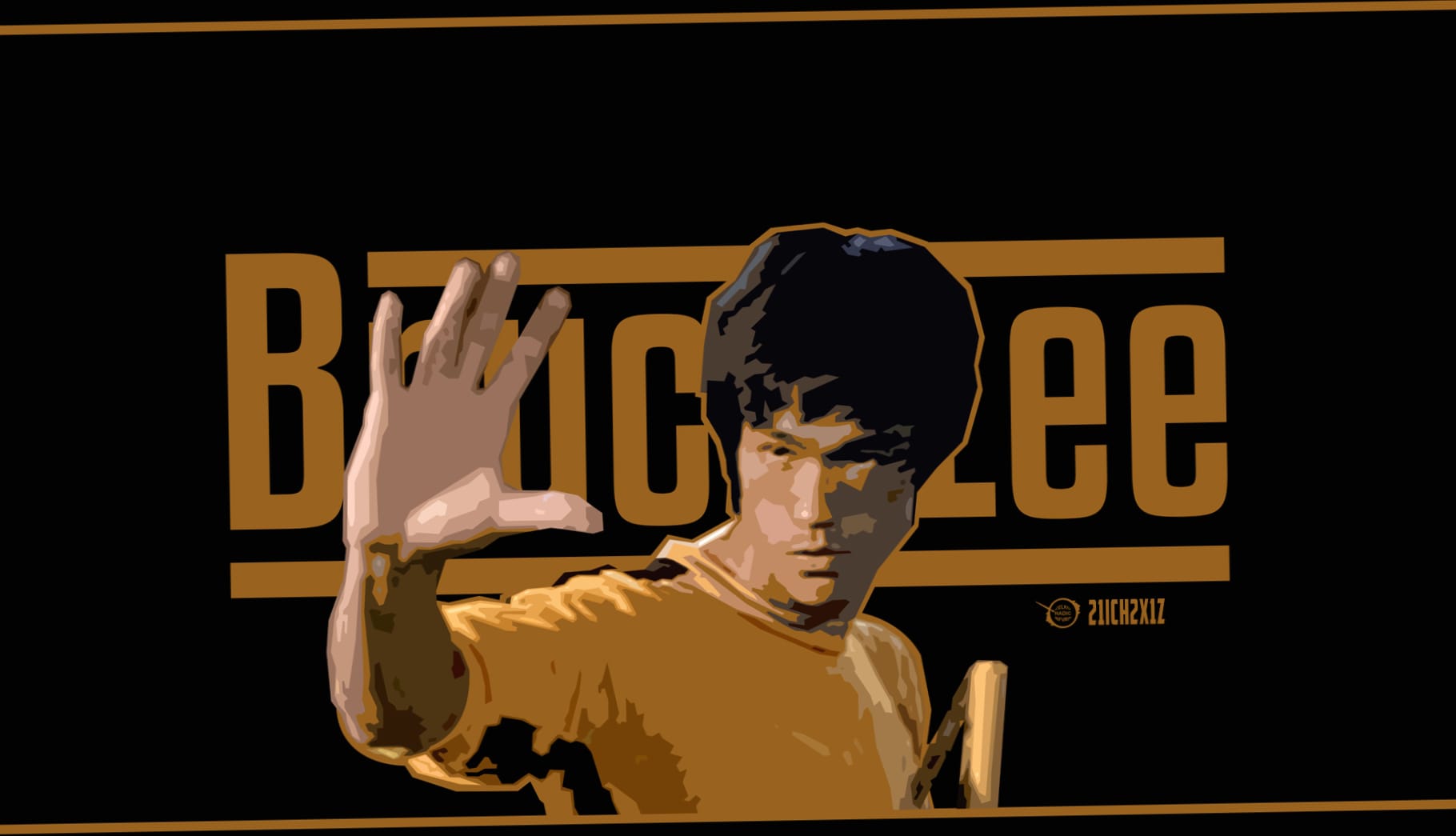 Bruce Lee with Nunchucks at 1152 x 864 size wallpapers HD quality