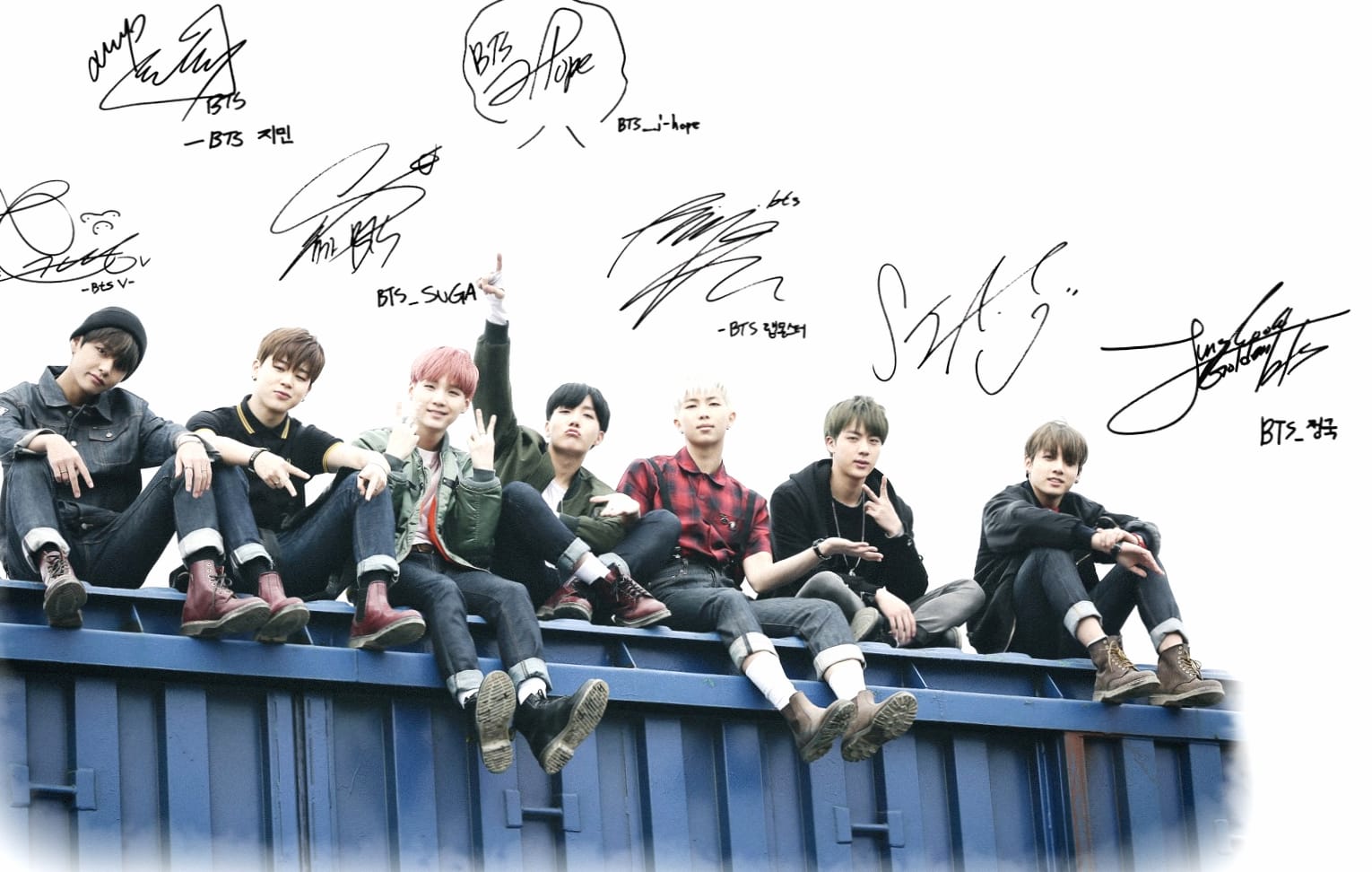 BTS Music Band Autographed at 2048 x 2048 iPad size wallpapers HD quality