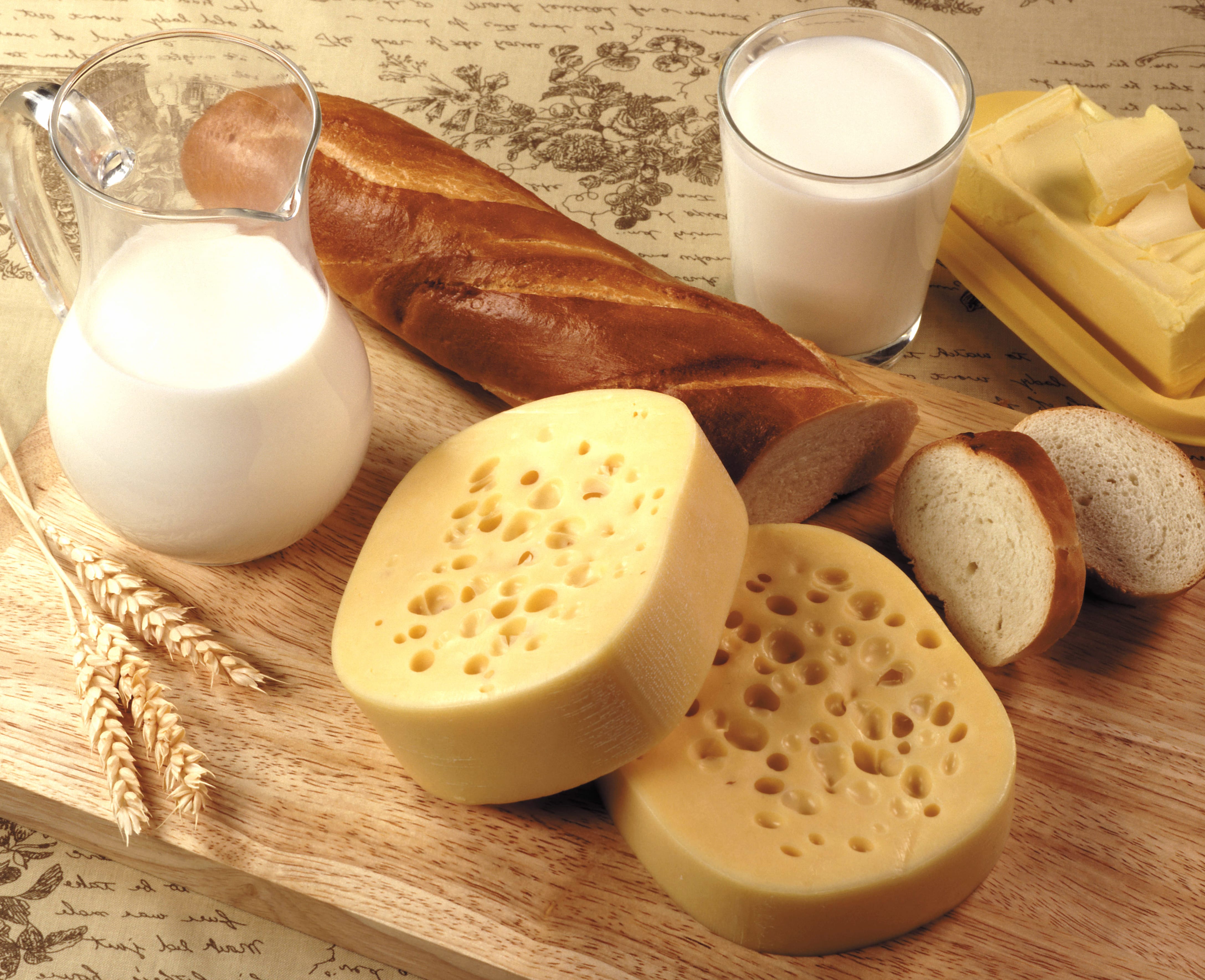 Butter Bread Milk Cheese Food Still Life wallpapers HD quality