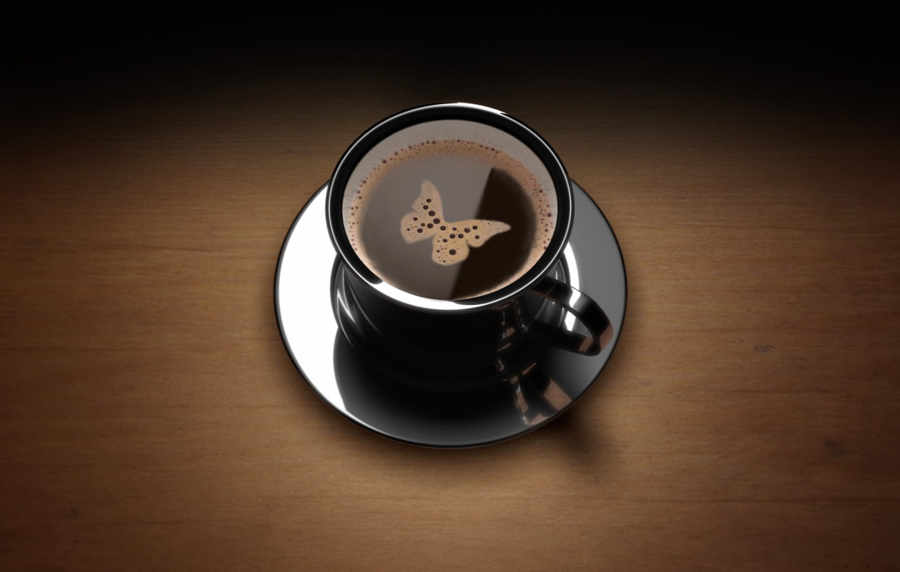 Butterfly Coffee Cup at 1334 x 750 iPhone 7 size wallpapers HD quality