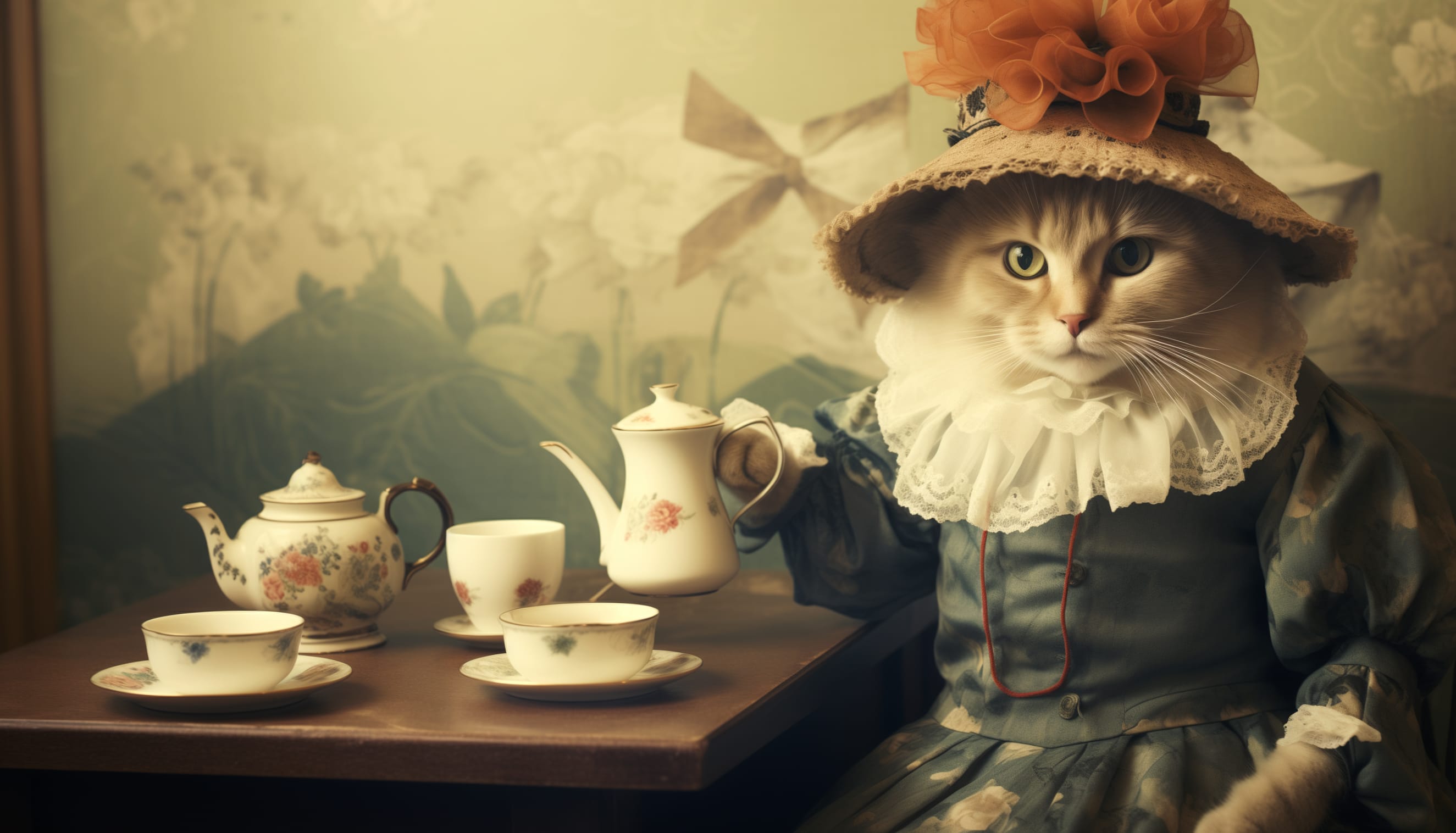 Cat Vintage AI Art wallpapers HD quality