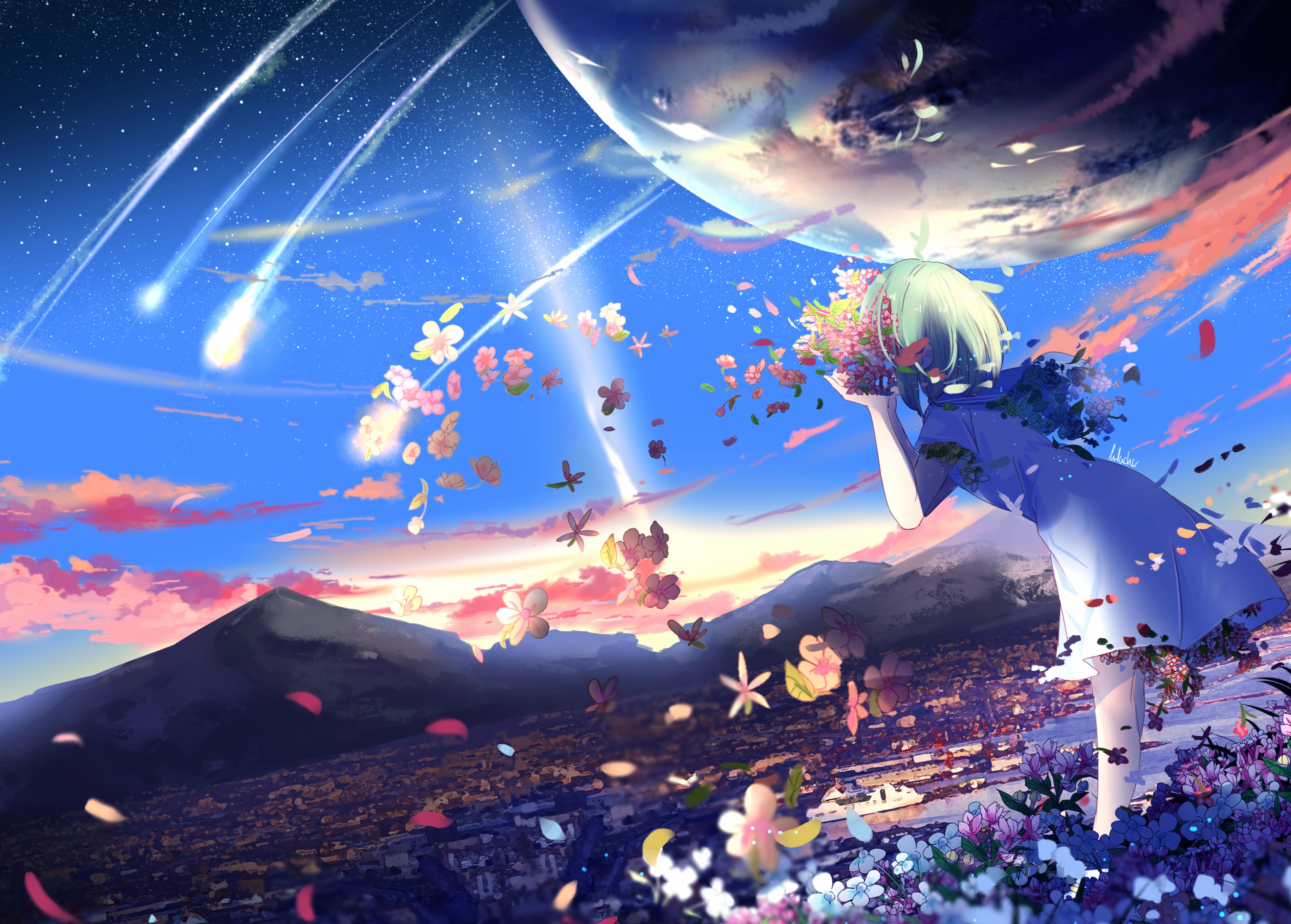 Celestial Blossom Dreamscape - Anime at 1600 x 1200 size wallpapers HD quality