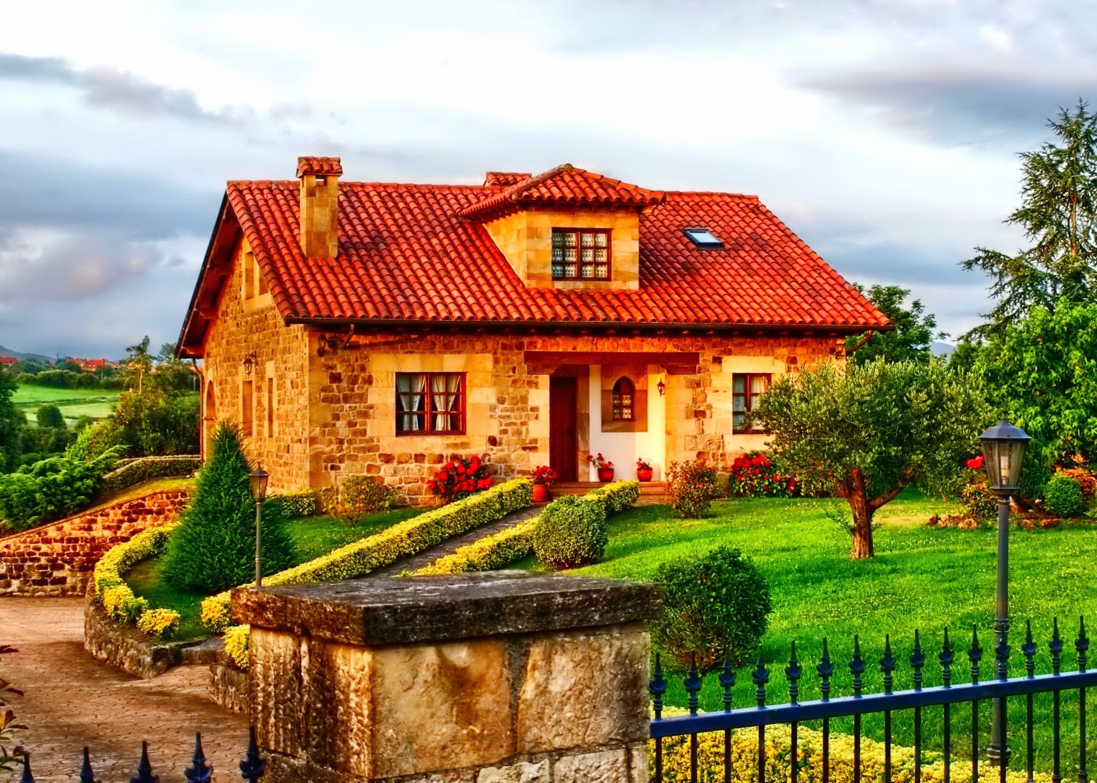 Charming English Countryside House - at 2560 x 1440 HD size wallpapers HD quality