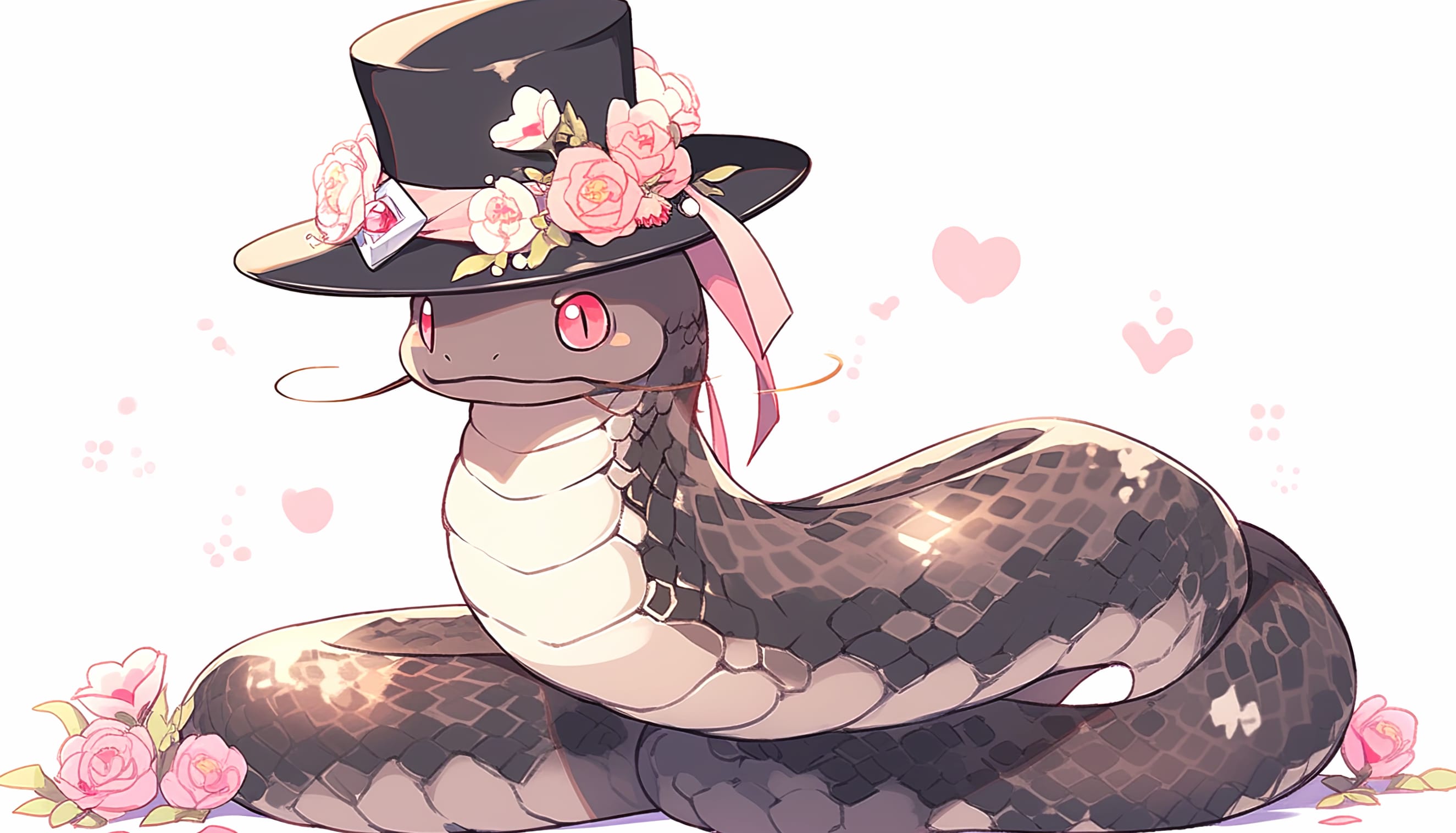 Charming Serpent in Top Hat - AI-Generated Snake Art wallpapers HD quality