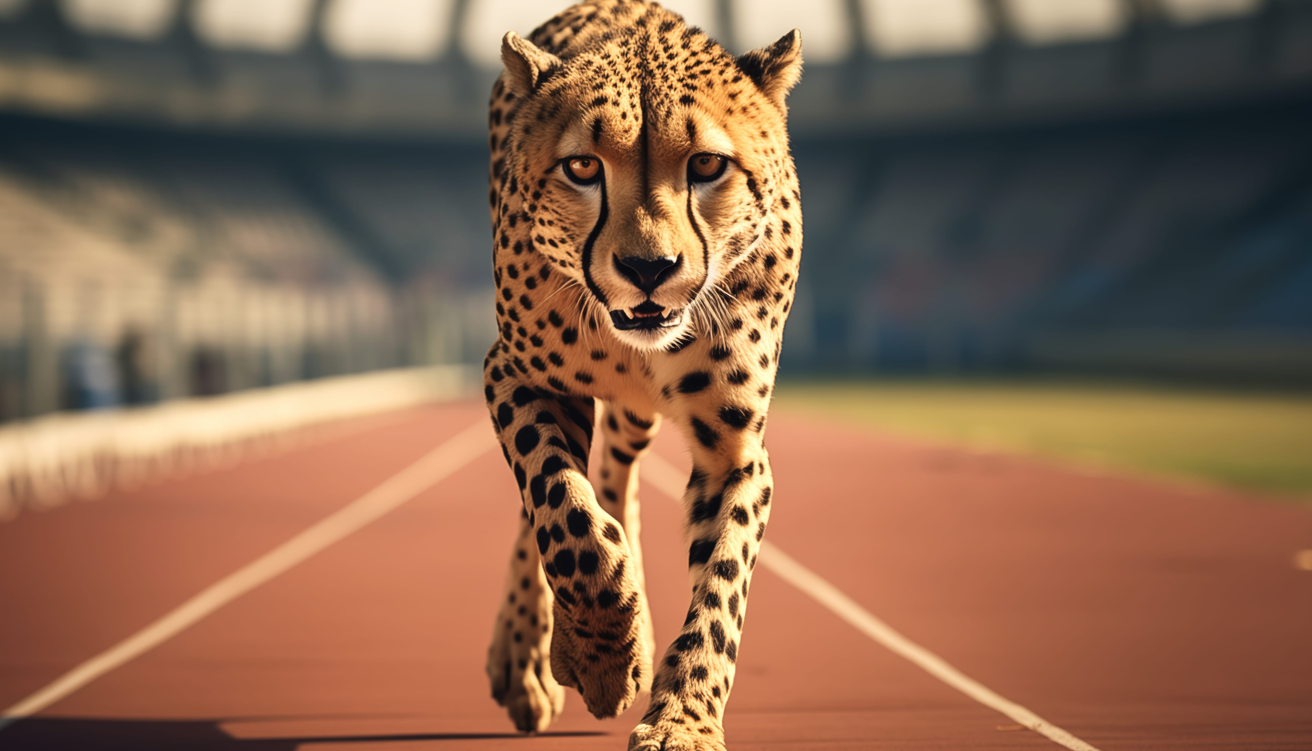 Cheetah Sprinting on Track wallpapers HD quality