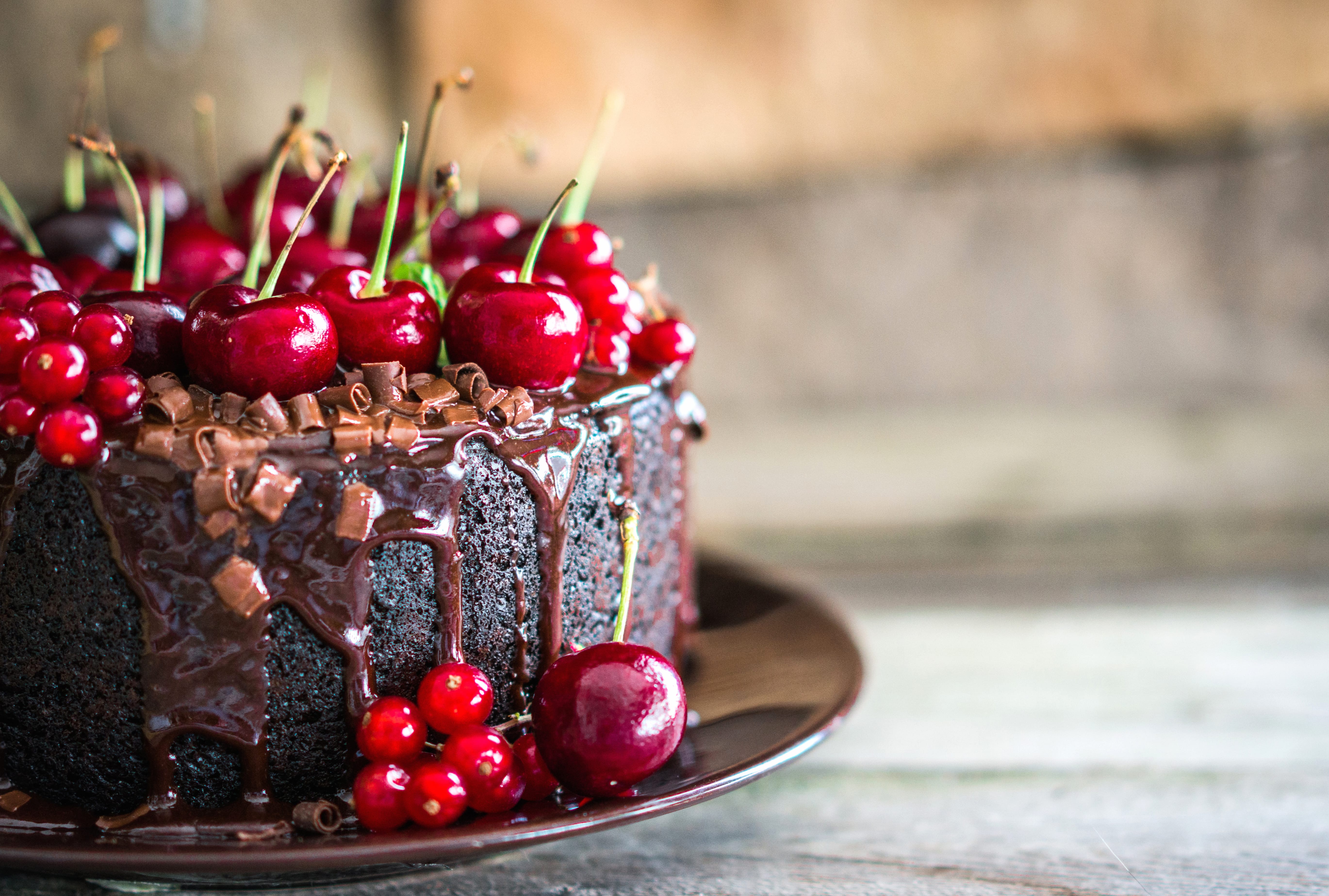 Cherry Chocolate Delight A HD Dessert Experience wallpapers HD quality