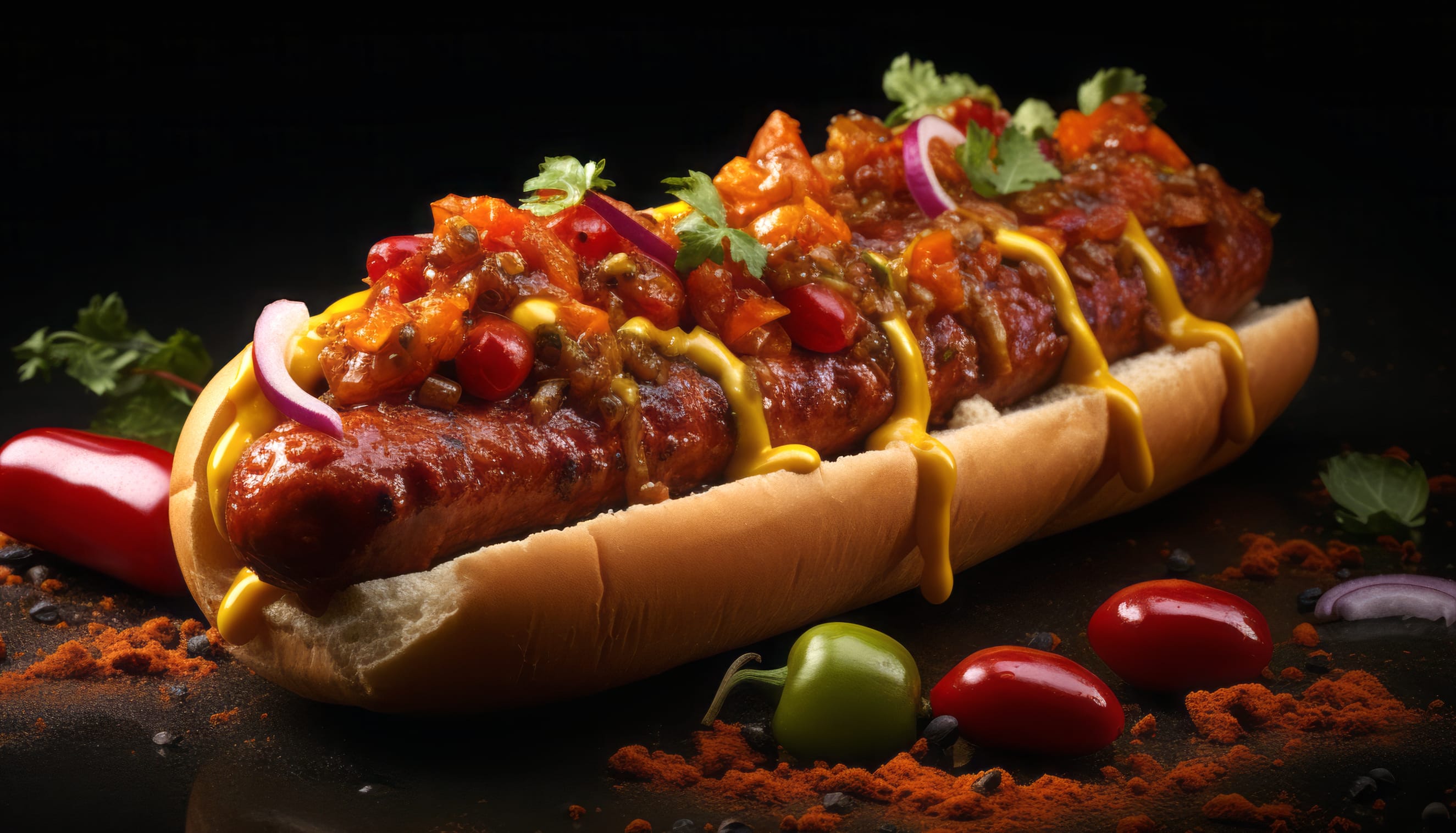 Chili Loaded Hot Dog HD Desktop Wallpaper wallpapers HD quality