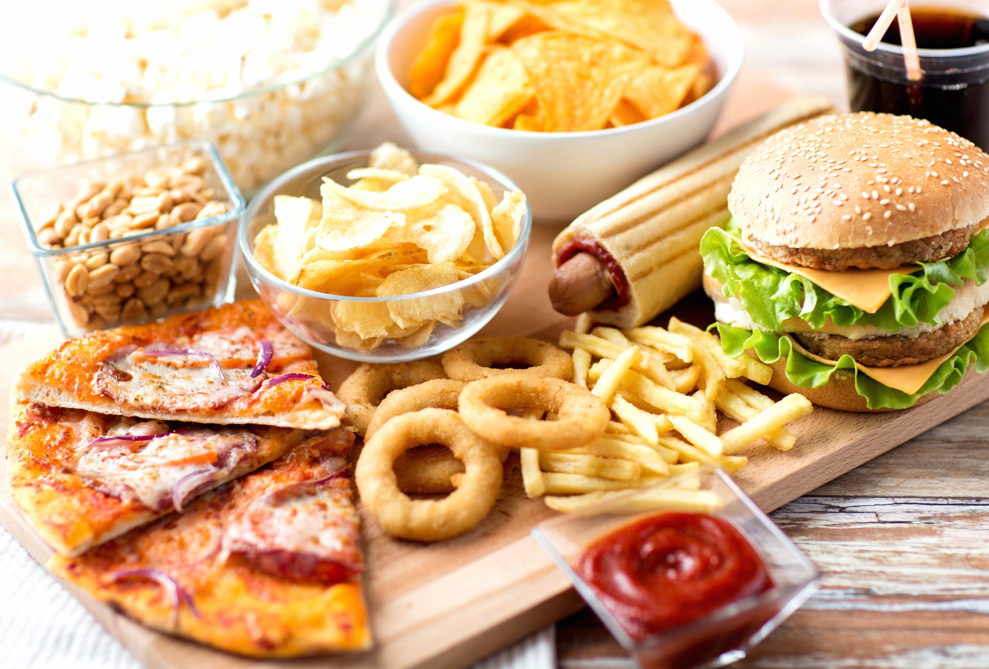 Chips Pizza French Fries Burger Food Still Life wallpapers HD quality