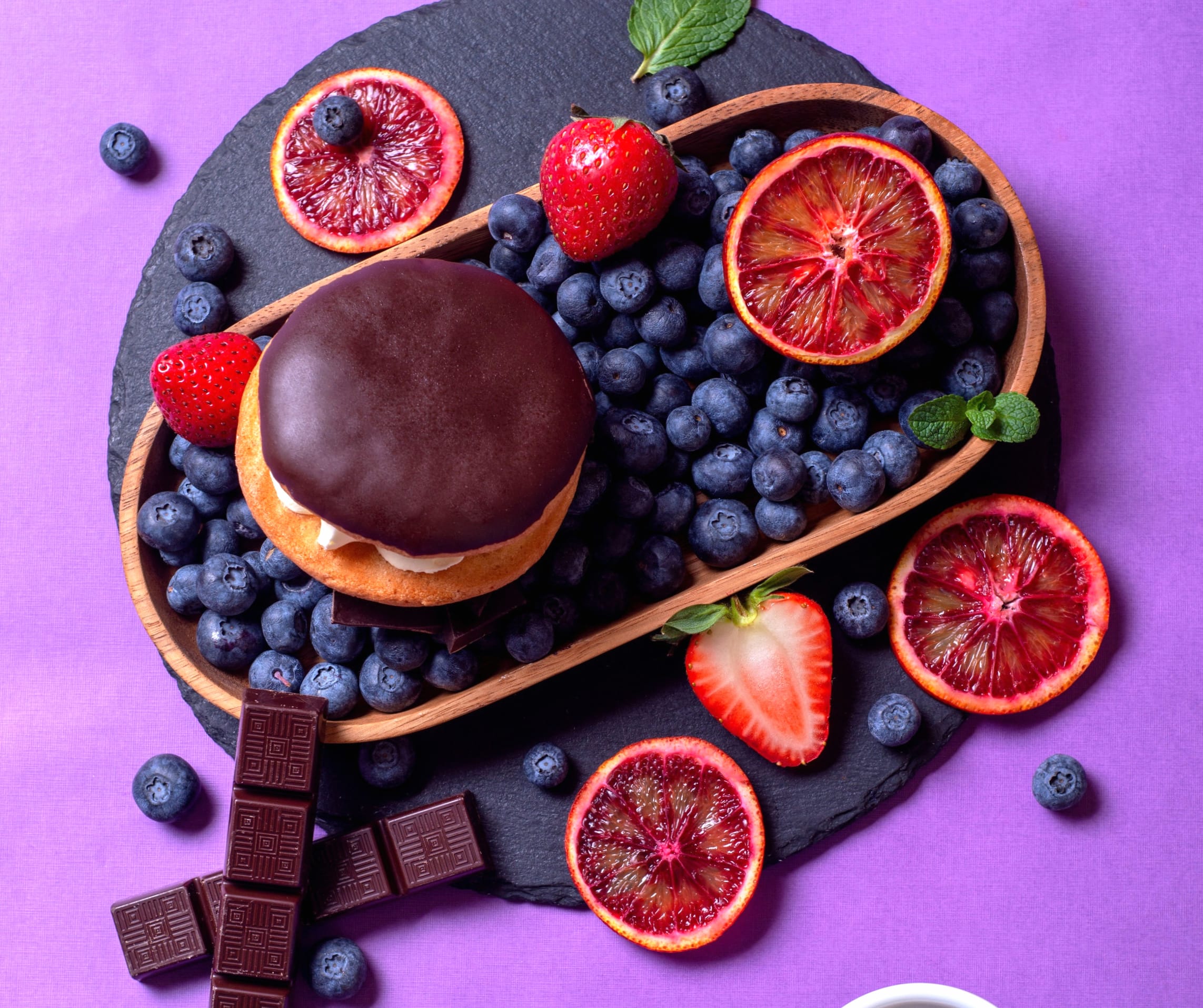 Chocolate Blueberry Food Still Life wallpapers HD quality