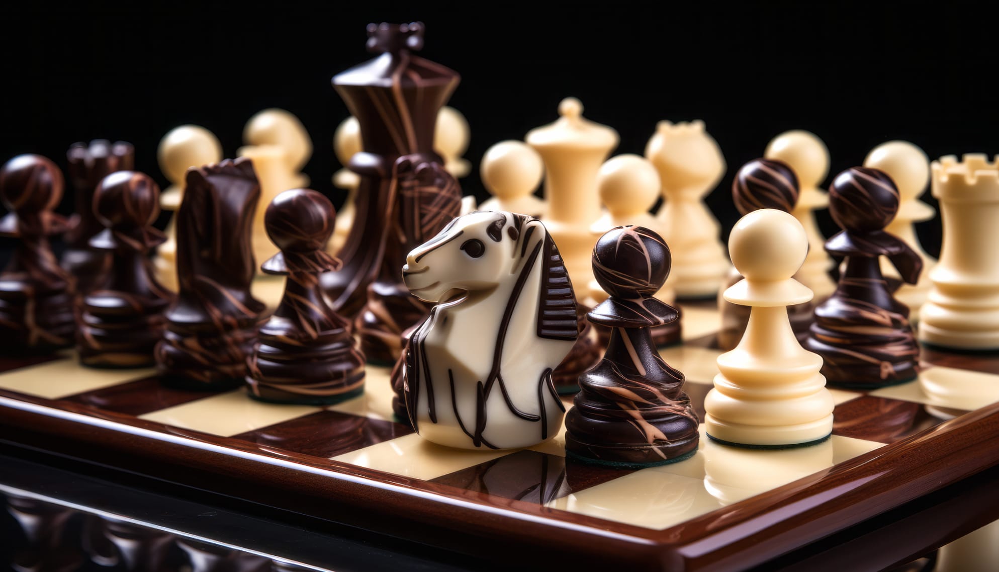 Chocolate Chess Pieces - AI Artistry wallpapers HD quality