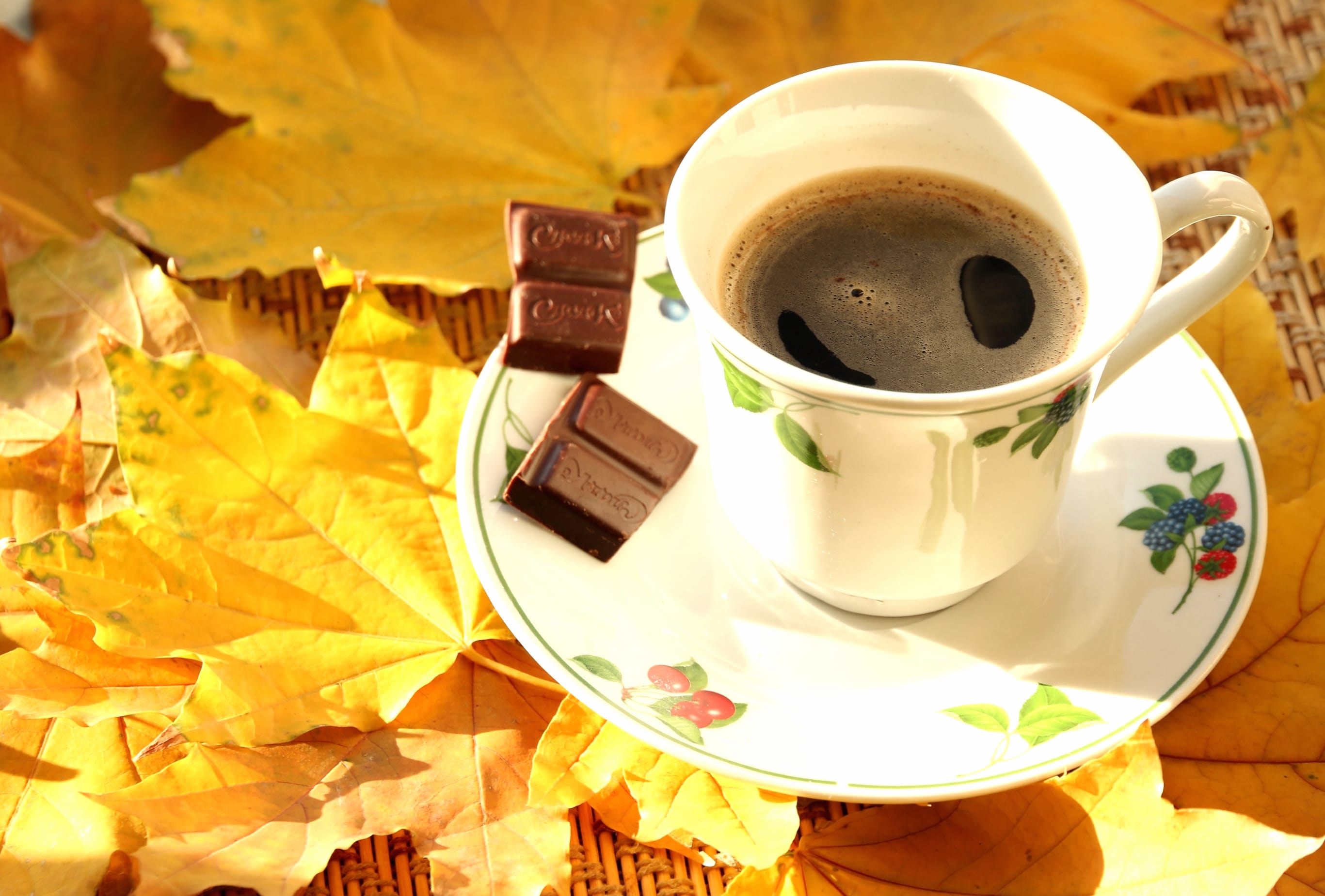 Chocolate Leaf Cup Food Coffee wallpapers HD quality