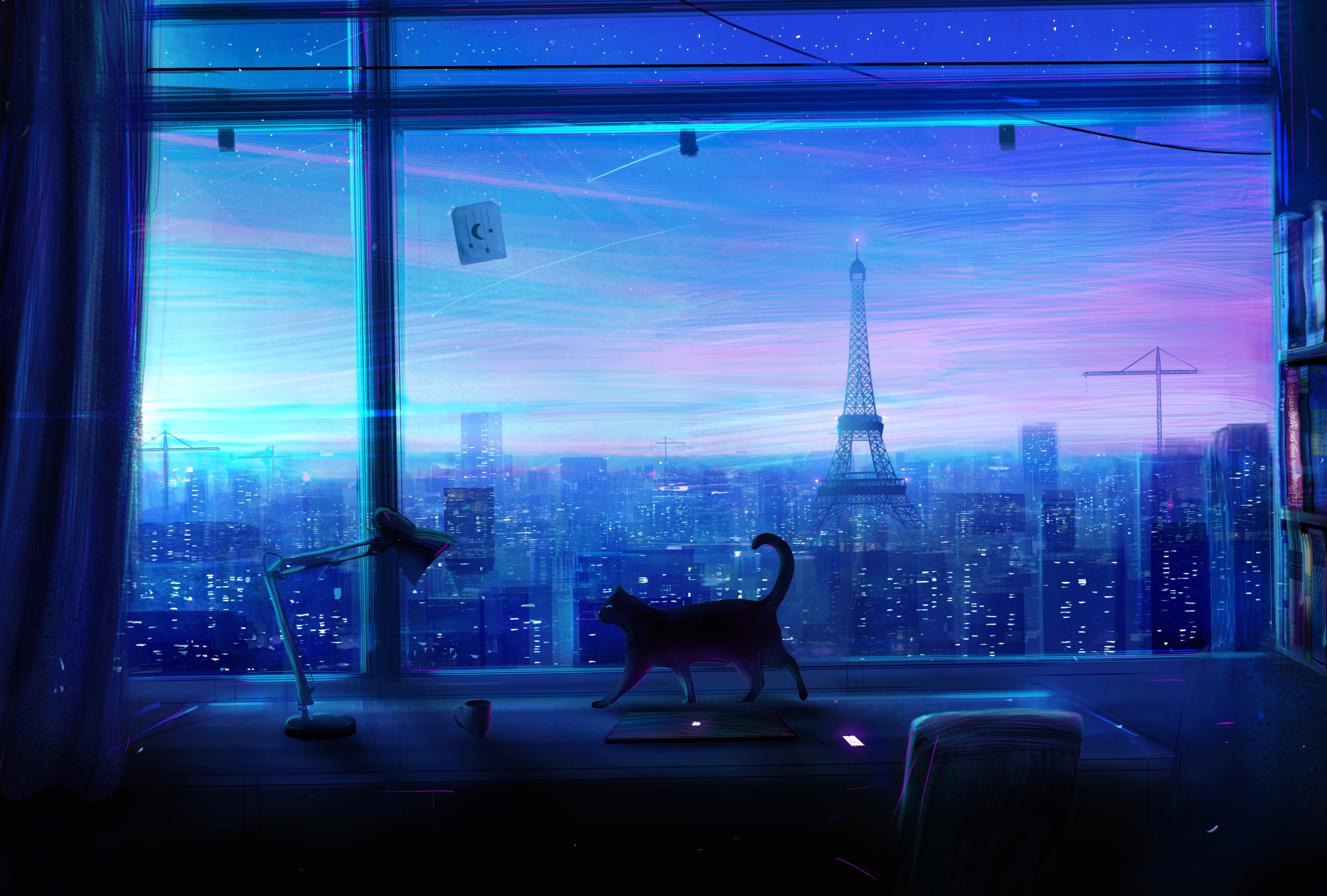 City Skylines and Starry Nights HD Anime Wallpaper wallpapers HD quality