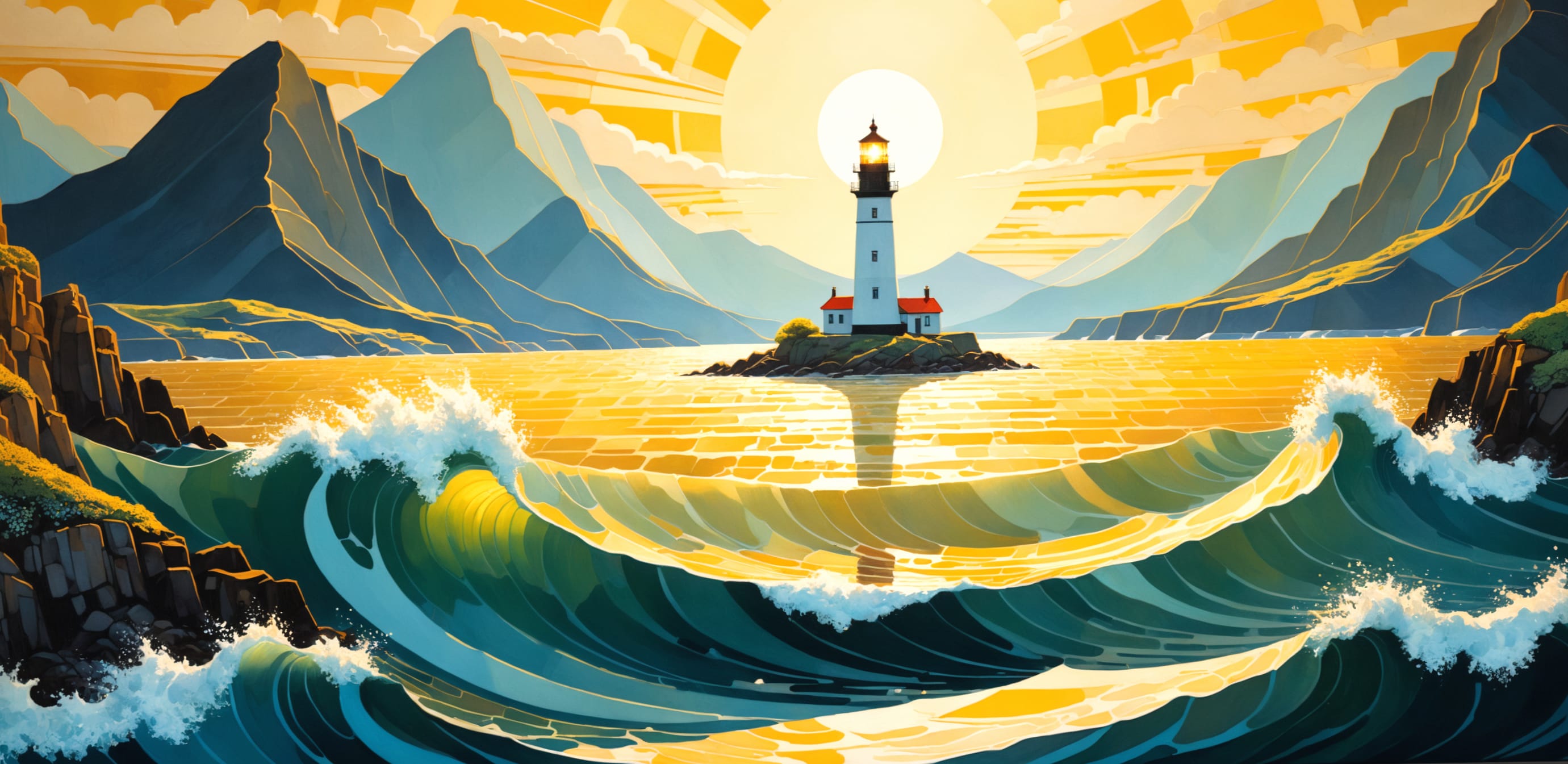 Coastal Scene Lighthouse Flower at 2560 x 1440 HD size wallpapers HD quality