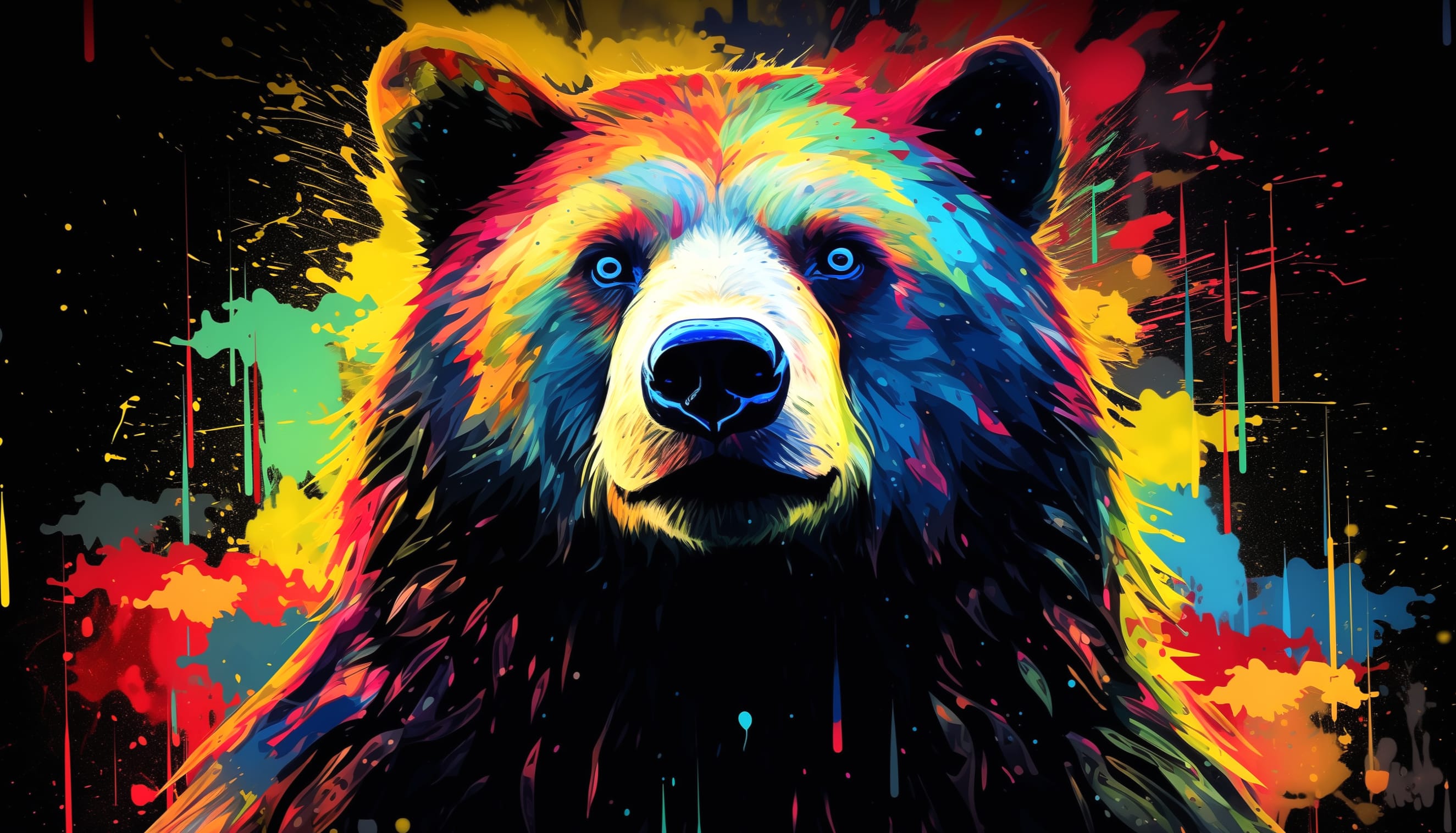 Colorful Abstract Bear Art wallpapers HD quality