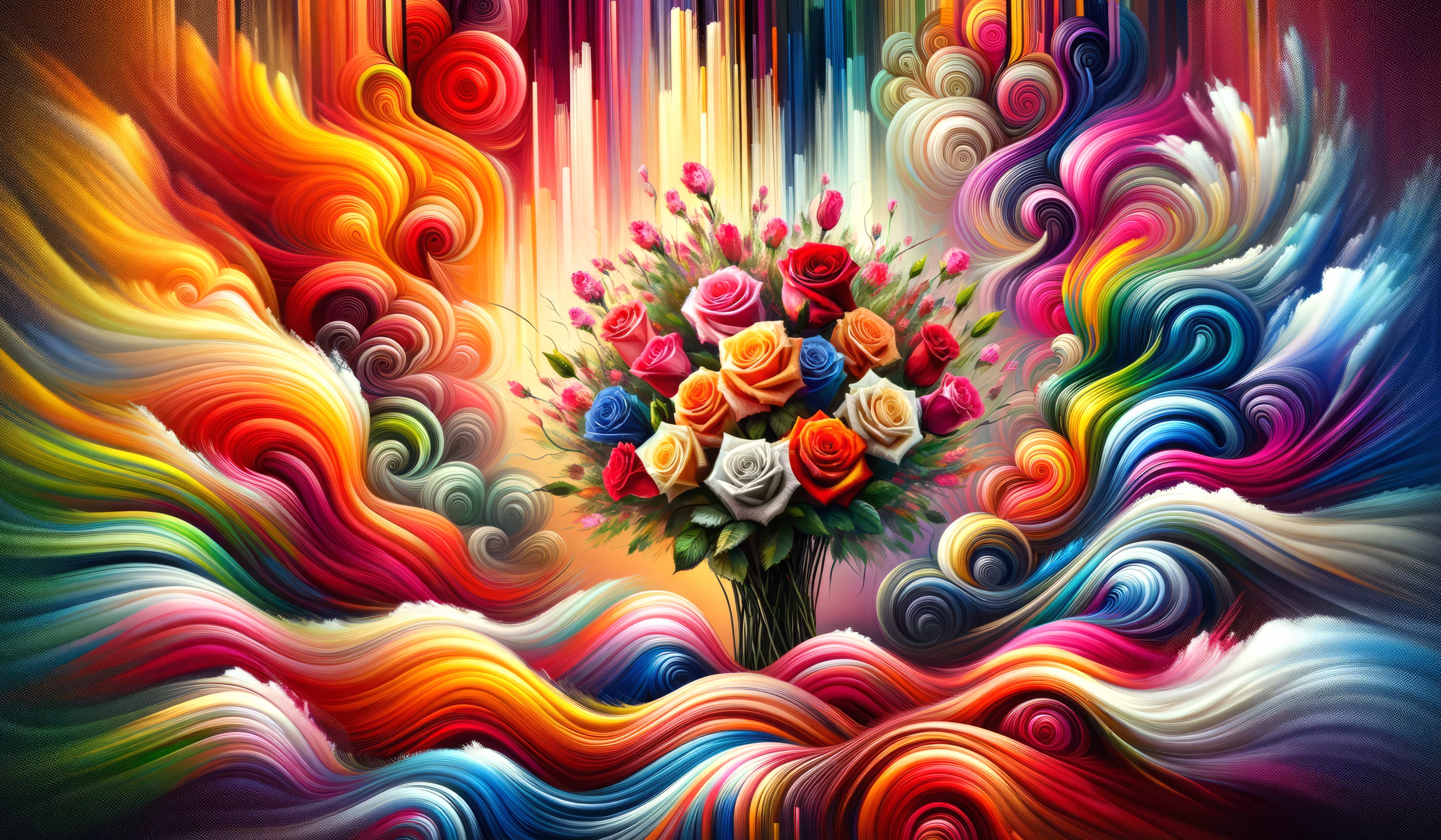 Colorful Abstract Rose Bouquet wallpapers HD quality