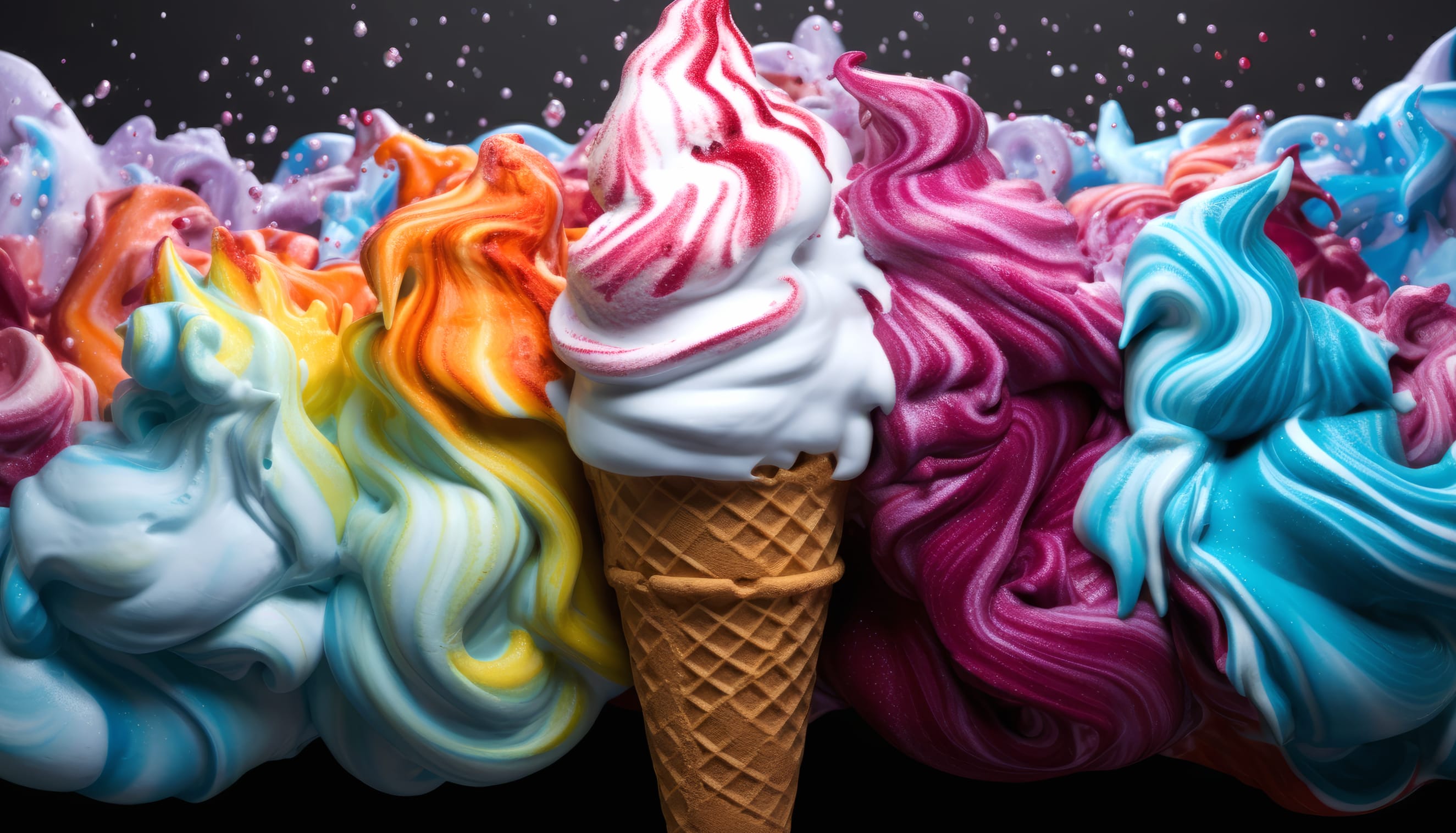 Colorful AI-Generated Ice Cream at 320 x 480 iPhone size wallpapers HD quality