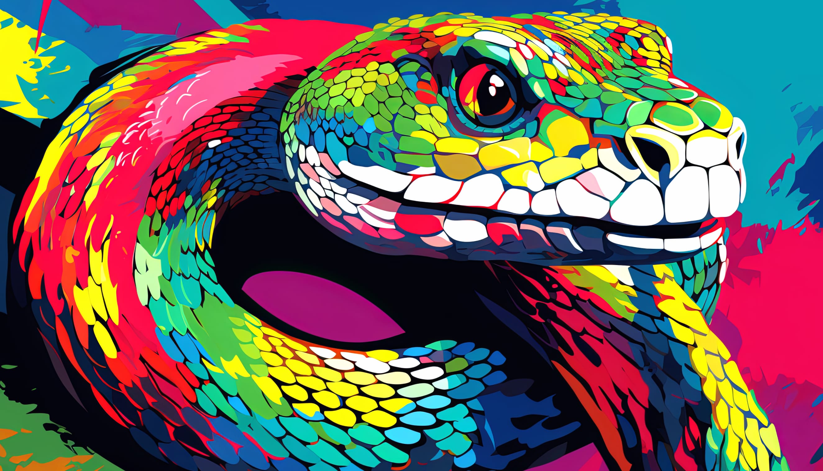 Colorful AI-Generated Snake Art wallpapers HD quality