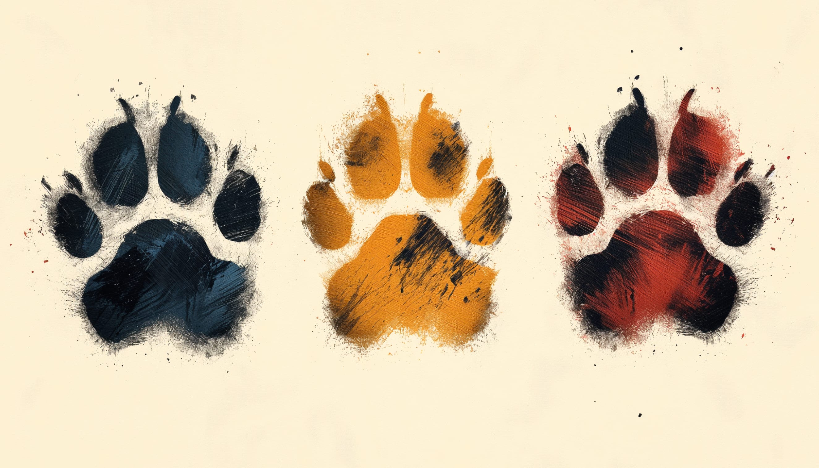 Colorful Dog Paw Prints wallpapers HD quality