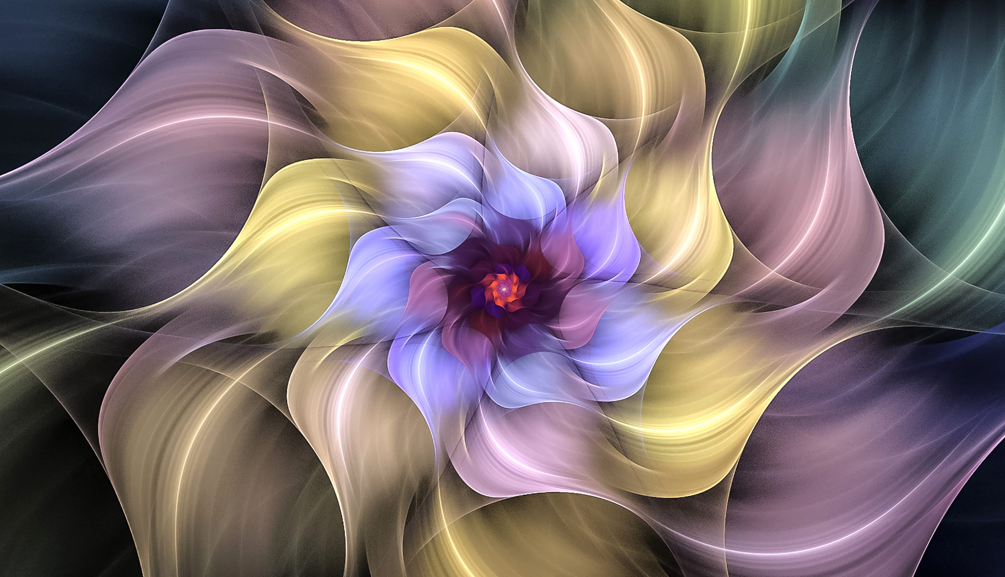 Colors Flower Abstract Fractal at 640 x 960 iPhone 4 size wallpapers HD quality