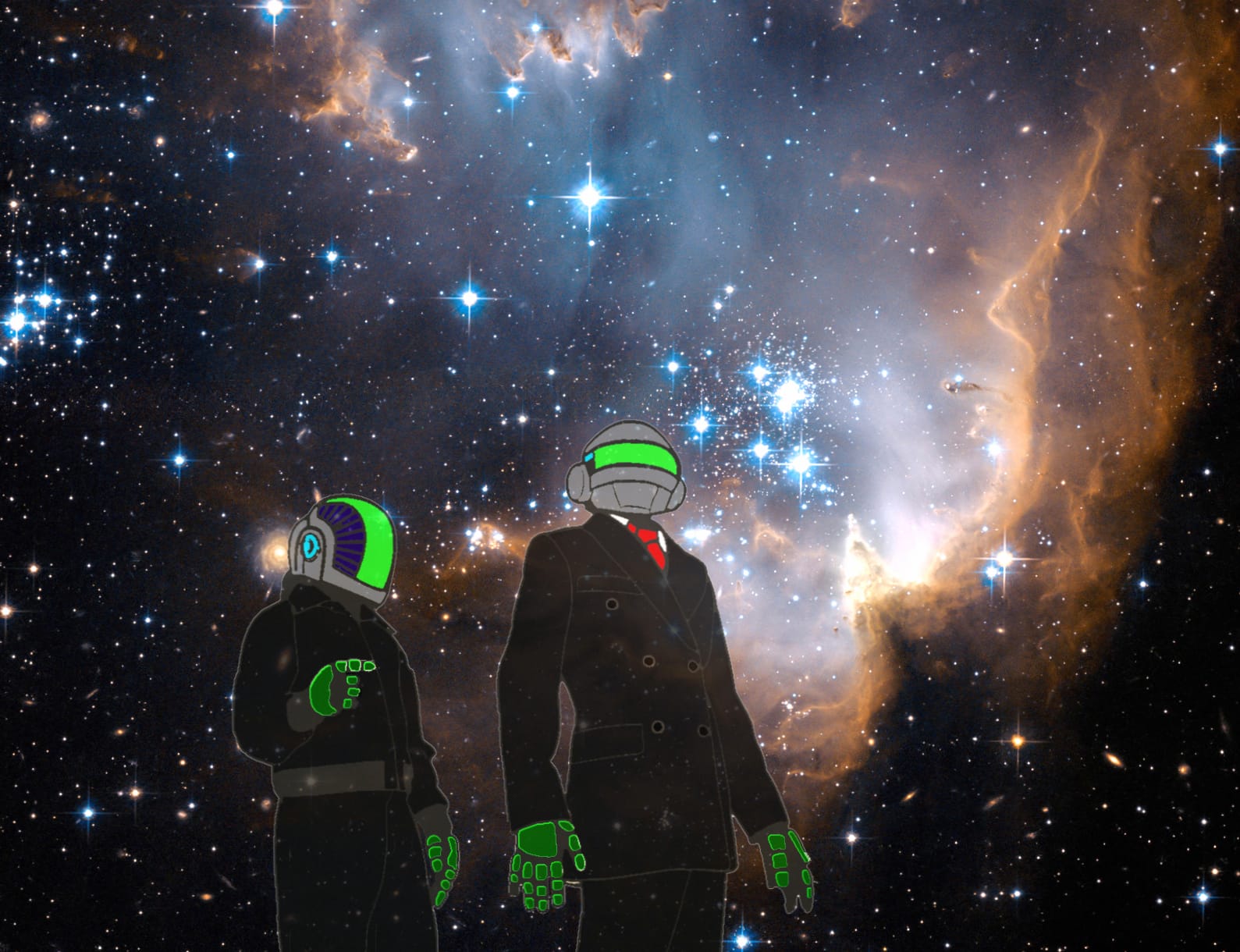 Cosmic Beats Daft Punk in Nebula Space at 1152 x 864 size wallpapers HD quality