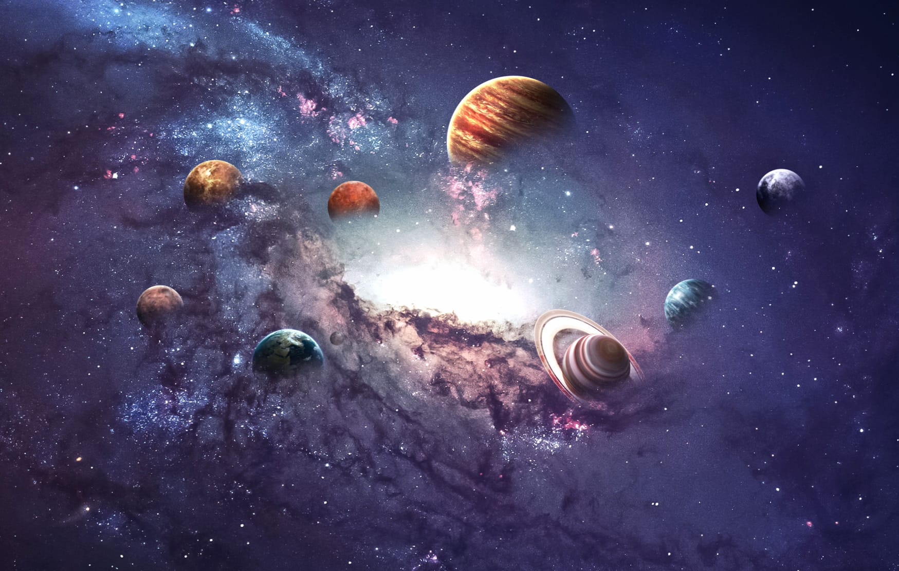 Cosmic Planets Galaxy HD Desktop Wallpaper wallpapers HD quality