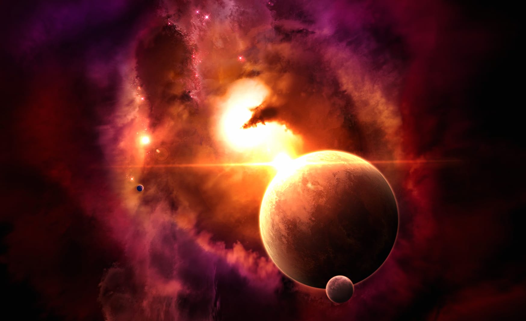 Cosmic Wonders An of Sci-Fi Planets at 640 x 960 iPhone 4 size wallpapers HD quality