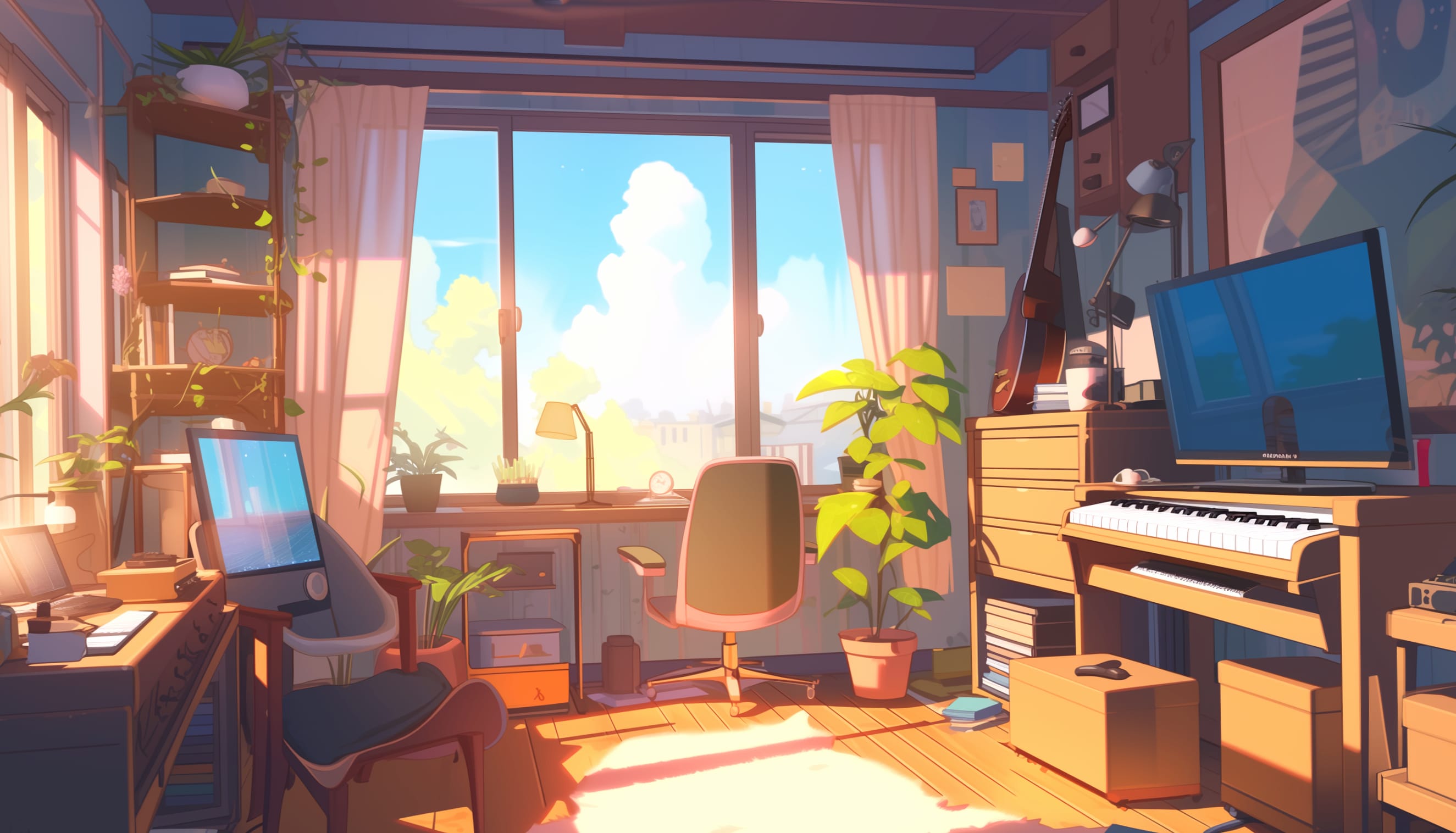 Cozy Musical Corner at 1600 x 900 HD size wallpapers HD quality