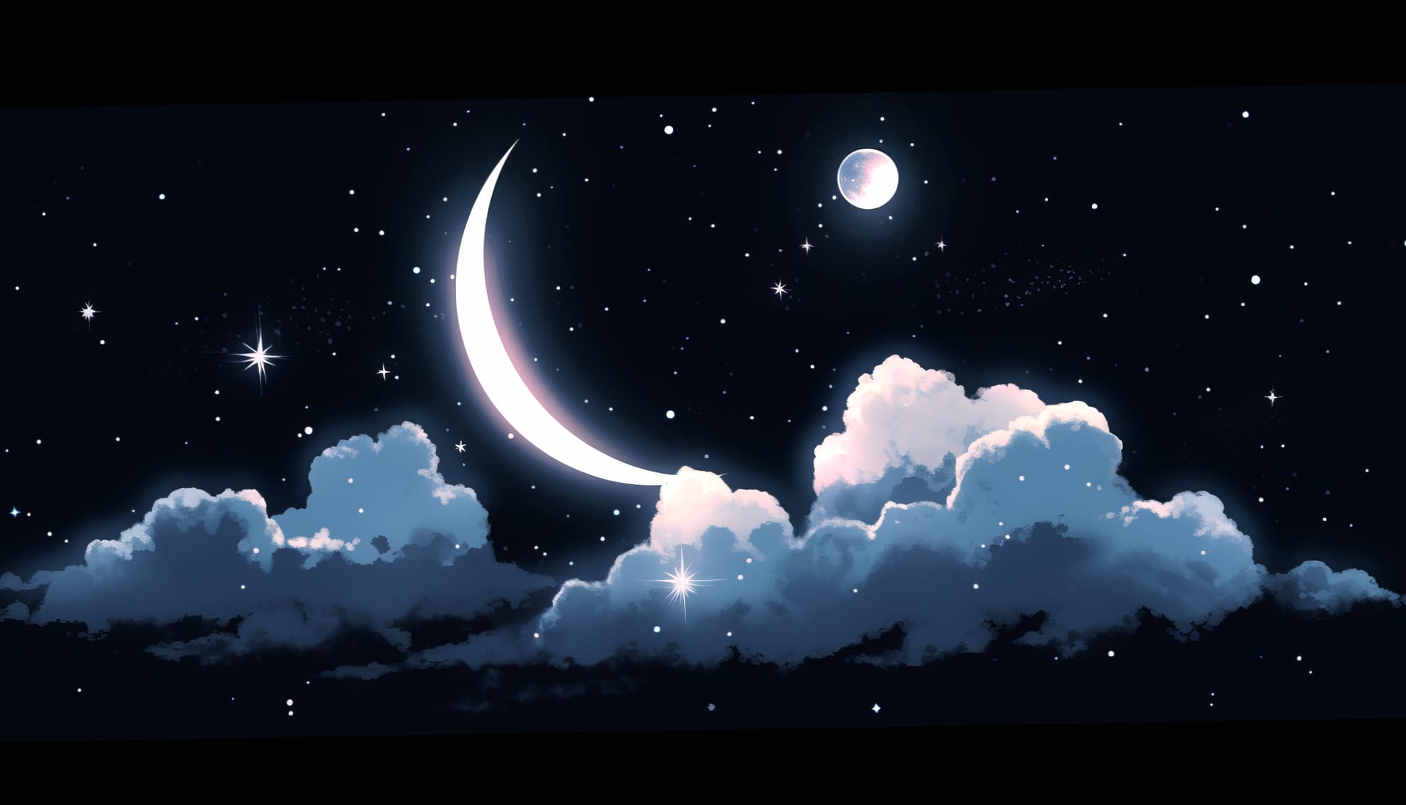 Crescent Moon and Stars wallpapers HD quality