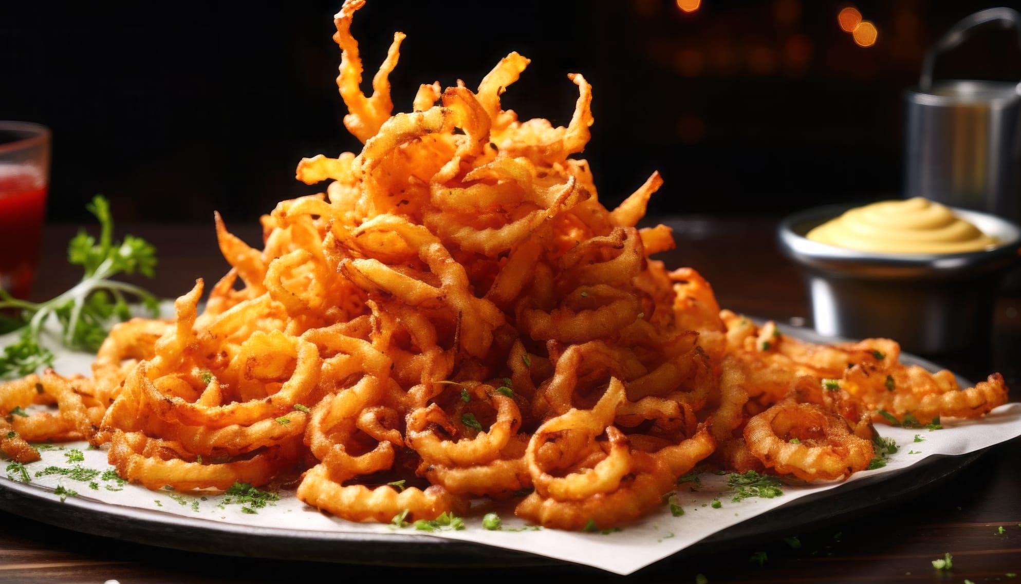 Crispy Curly Fries at 1024 x 1024 iPad size wallpapers HD quality