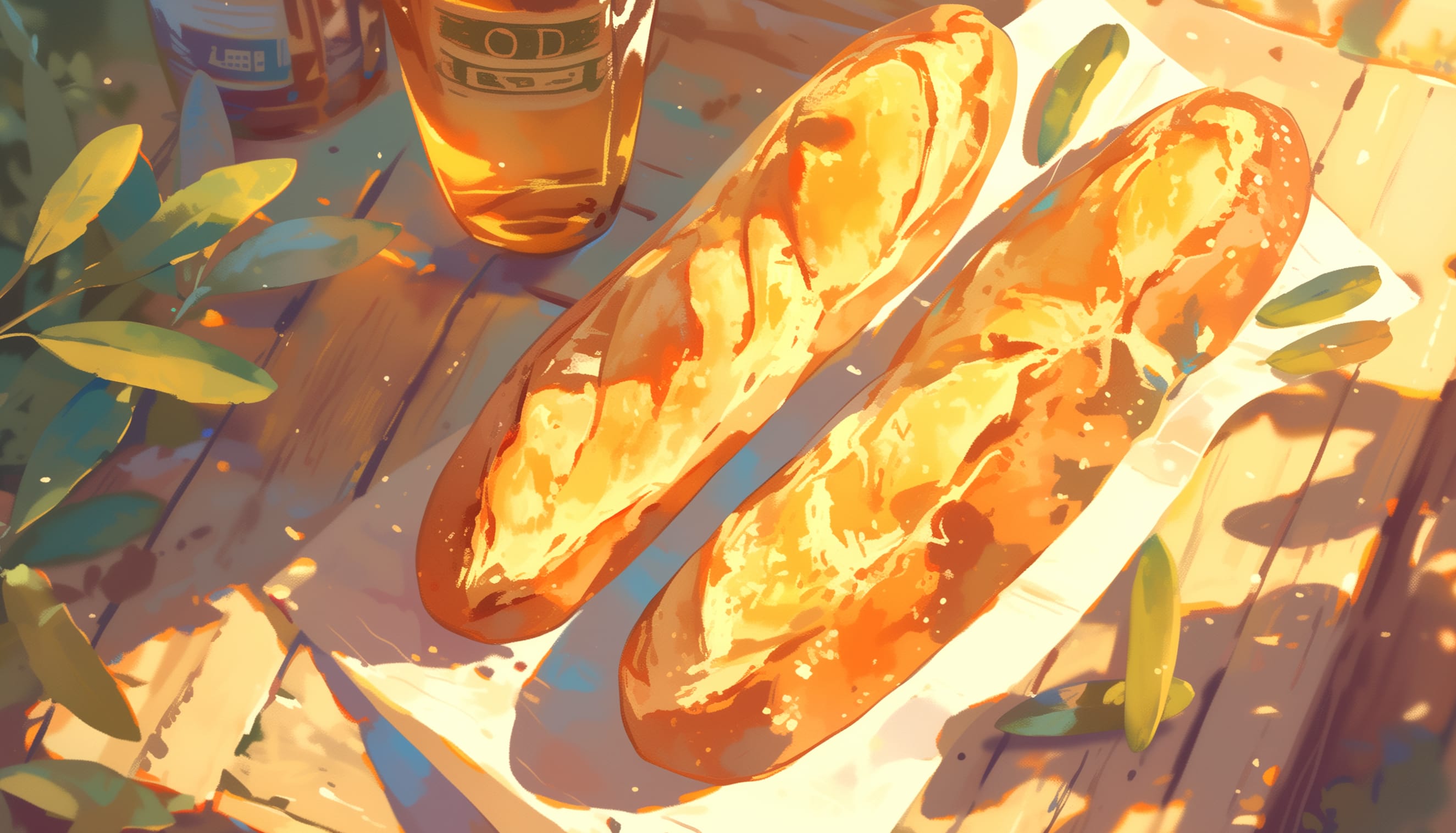 Crispy French Baguette Bread wallpapers HD quality