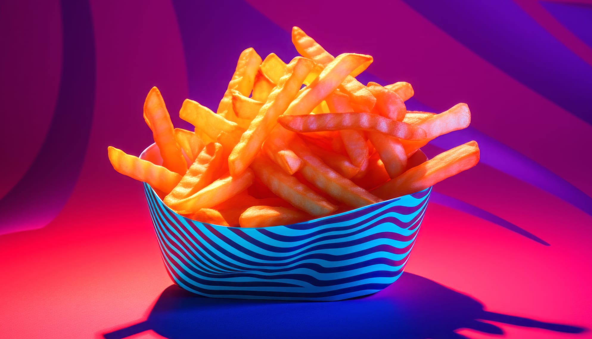 Crispy French Fries - Vibrant Food Backgrounds wallpapers HD quality