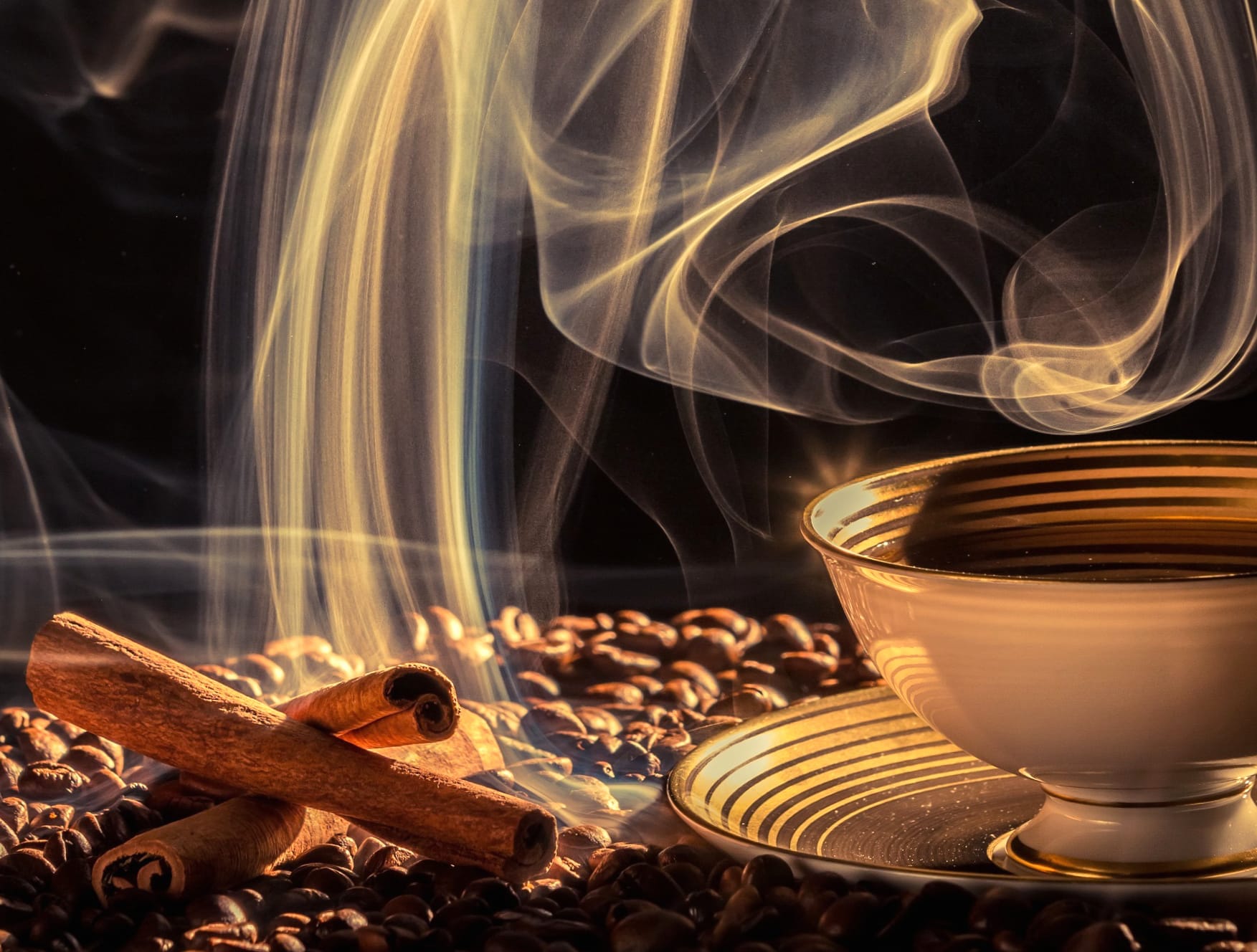 Cup Coffee Beans Cinnamon Drink Food Coffee at 640 x 960 iPhone 4 size wallpapers HD quality