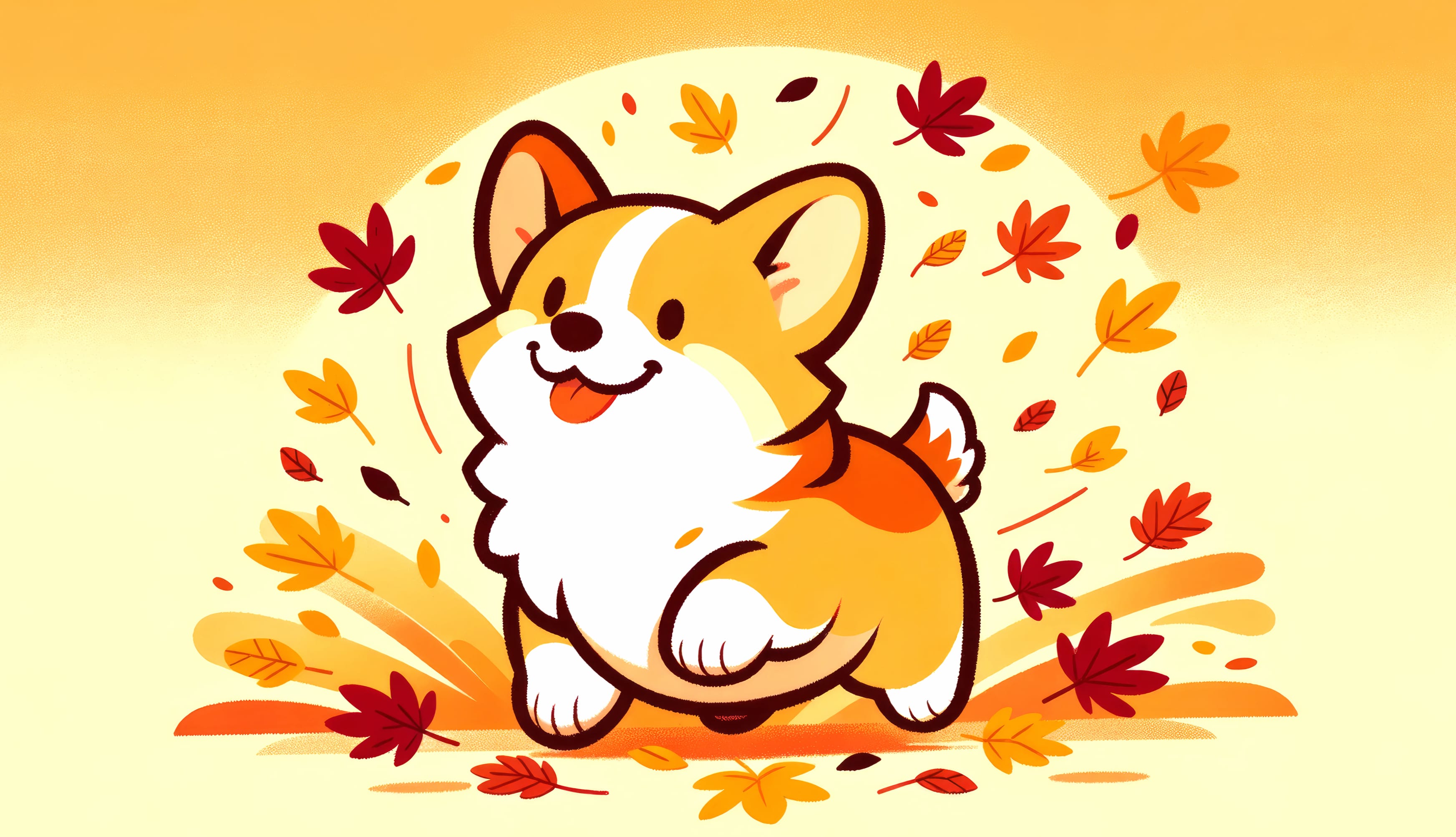 Cute Corgi Autumn Bliss wallpapers HD quality