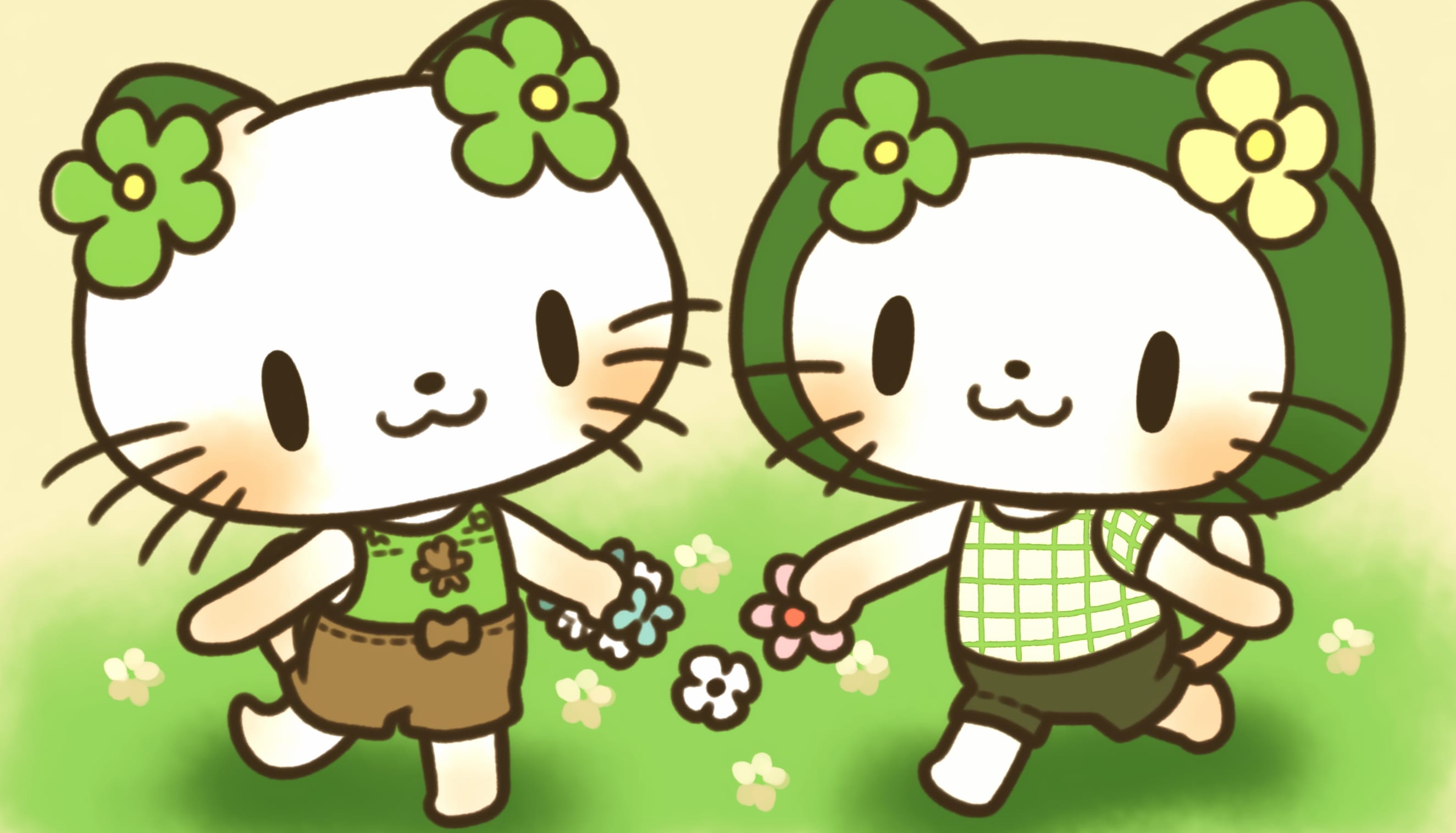 Cute Green Hello Kitty Anime wallpapers HD quality