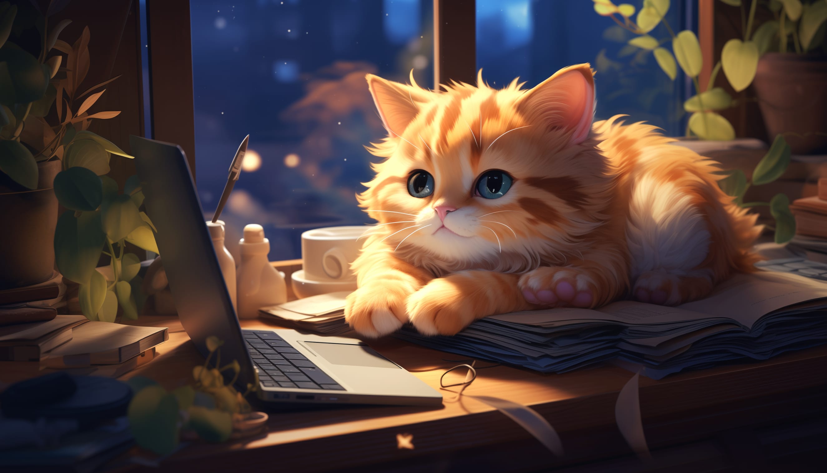 Cute Orange Cat HD Desktop Wallpaper wallpapers HD quality