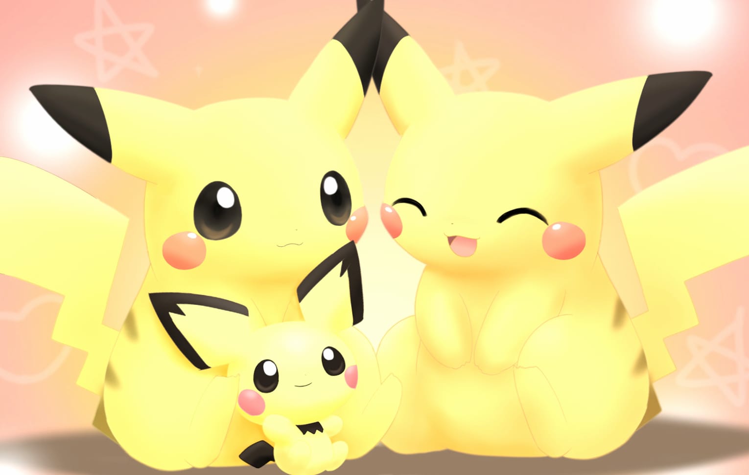 Cute Pikachu Family at 1536 x 864 HD size wallpapers HD quality