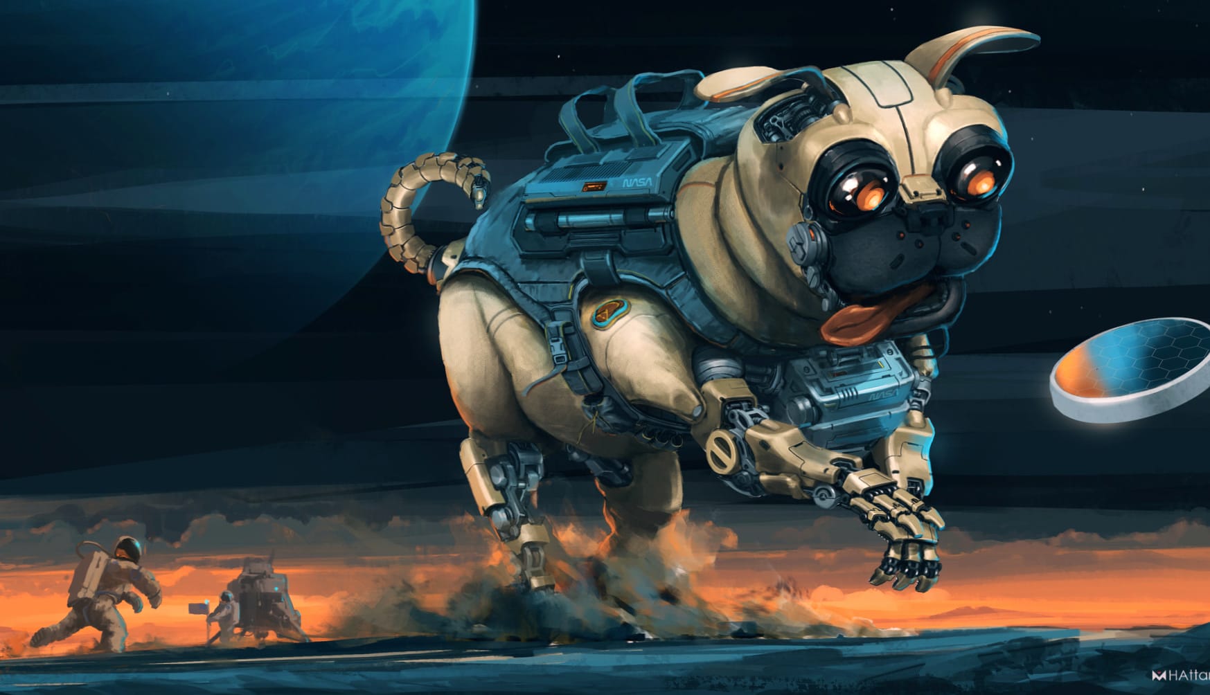 Cyber Canine Crusade - Sci-Fi at 640 x 1136 iPhone 5 size wallpapers HD quality