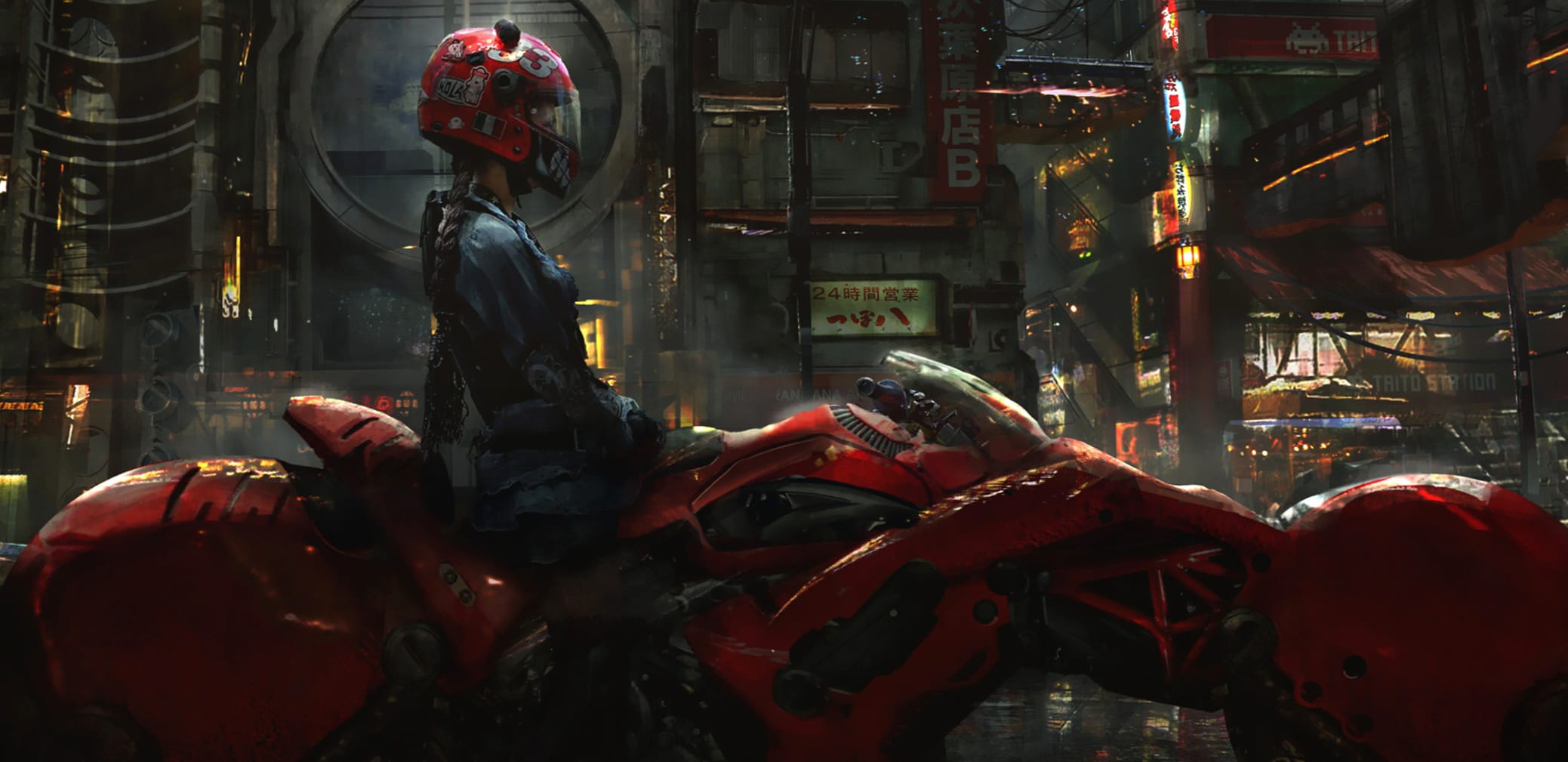 Cyberpunk Biker Futuristic Ride wallpapers HD quality