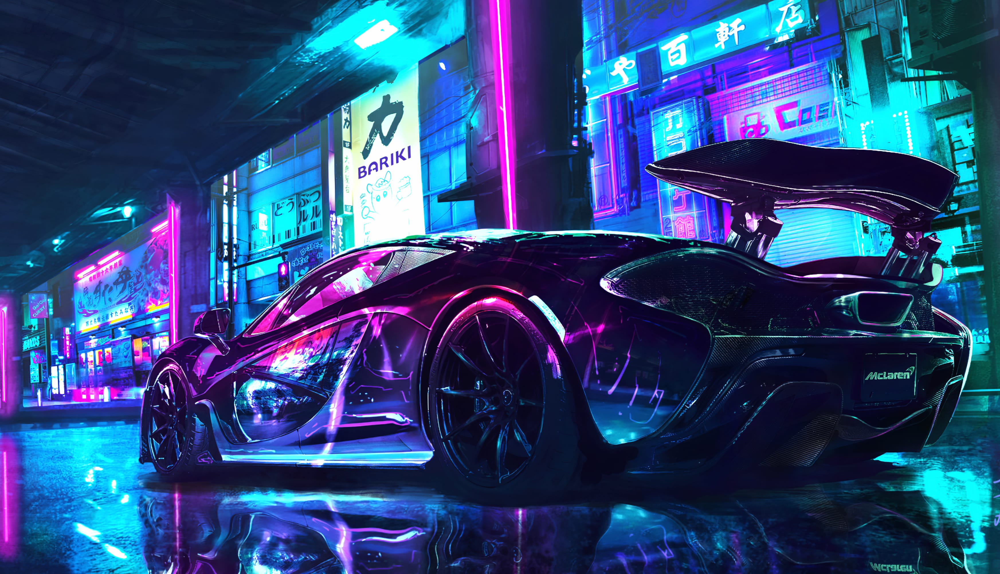 Cyberpunk McLaren at 320 x 480 iPhone size wallpapers HD quality