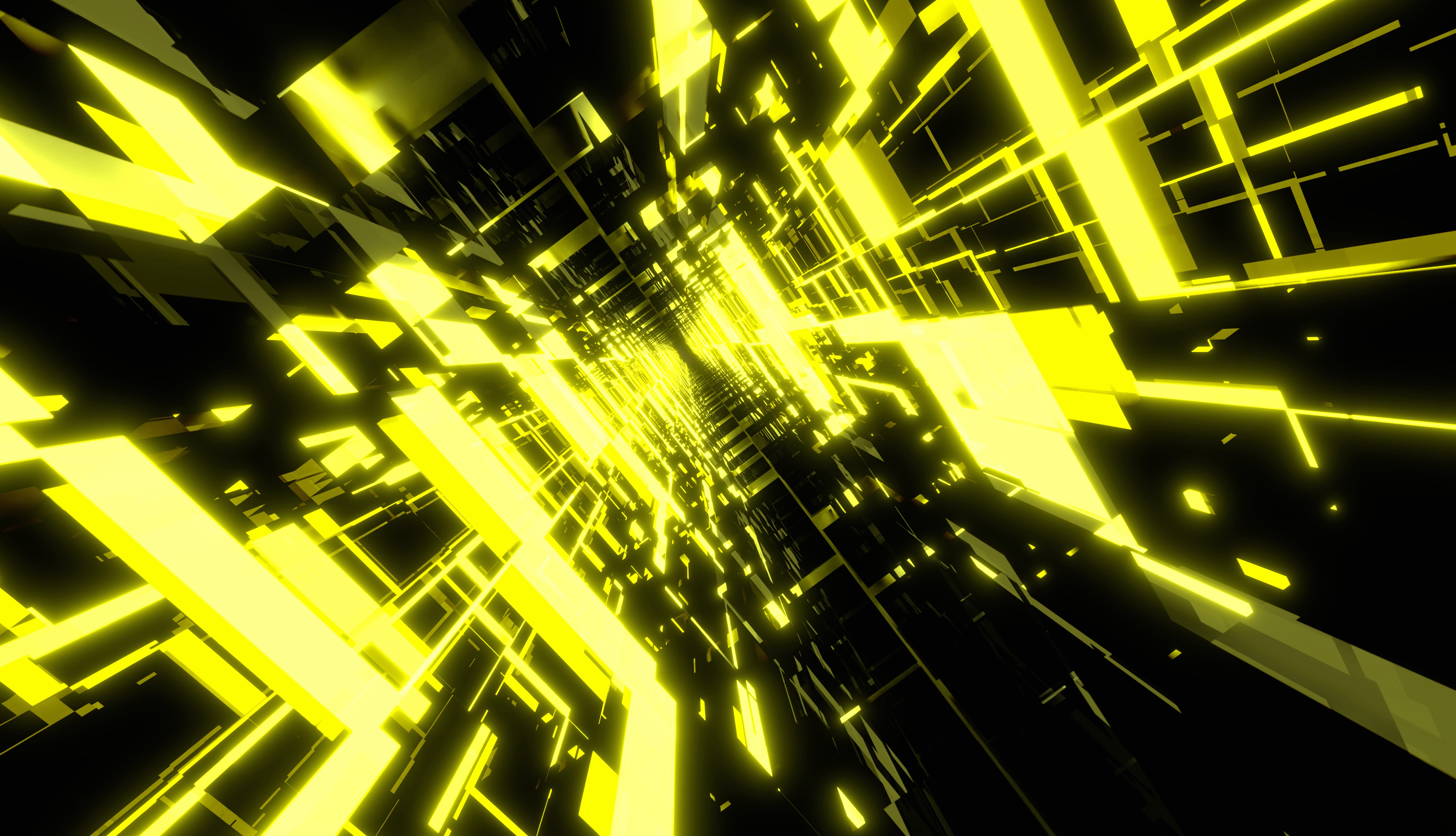 Dark Yellow Tunnels in 3d wallpapers HD quality